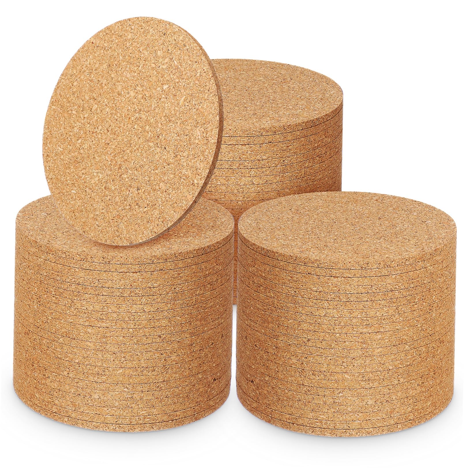 100pièces sous-Verres Liège Ronds pour Boissons Dessous De Liège pour Table Basse Protection Thermique