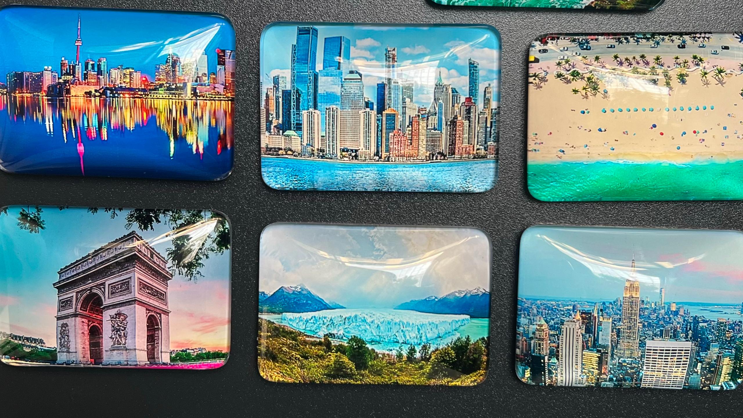 Imán decorativo de cristal rectangular para refrigerador miniatura 6