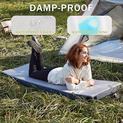 Miniatura 2 de Colchón de espuma viscoelástica de 3 pulgadas de grosor, portátil, enrollable para cuna, automóvil, tienda, suelo y cama de invitados, colchón