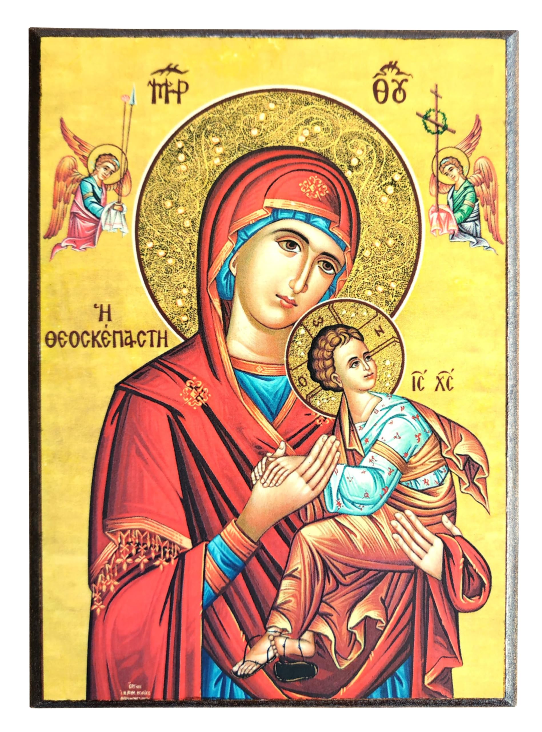 VIRGIN WITH CHILD, DEVINE AEGIS - Greek Byzantine Orthodox Icon