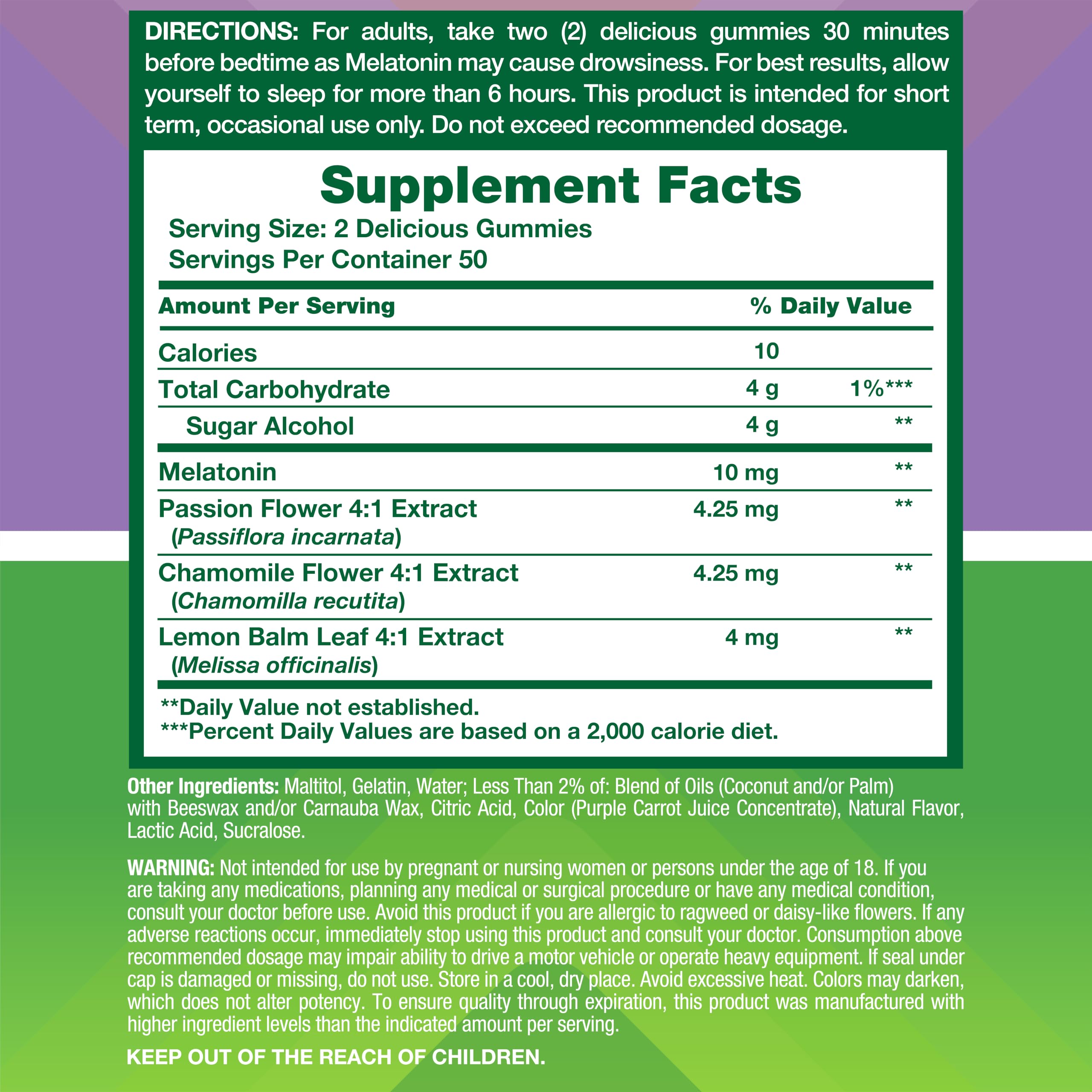 Vitafusion Melatonin Gummies 10mg Per 2 Gummies | 100 Count — Amazon image 4