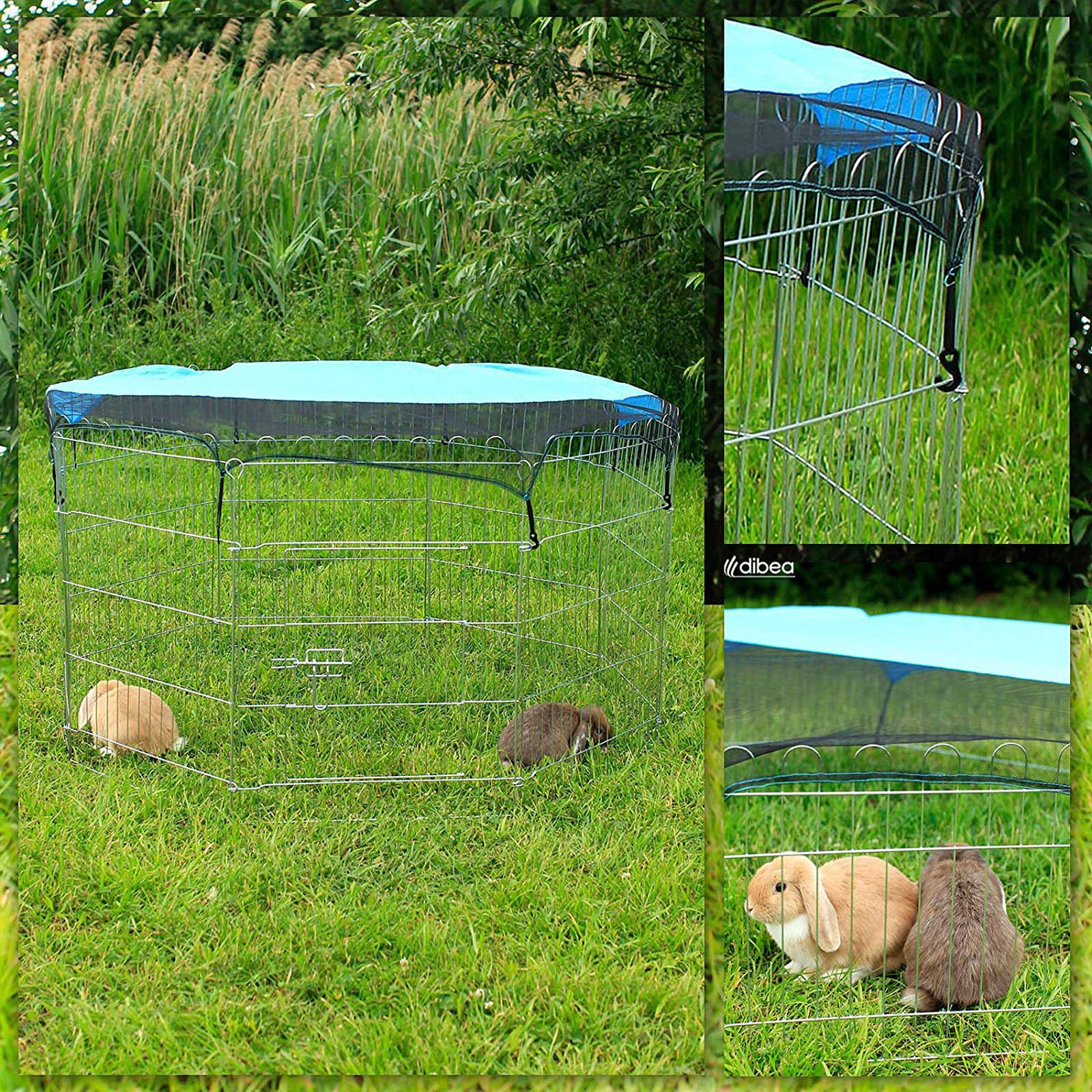 lionto Recinto per Cani Gatti Cuccioli Gabbia per Animali di Piccola Taglia, (L) 59x78 cm
