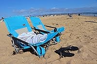 Vista 4 de Nice C Silla plegable baja para playa o campamento, ultraligera, con portavasos y bolsa de transporte compacta y resistente, para exteriores