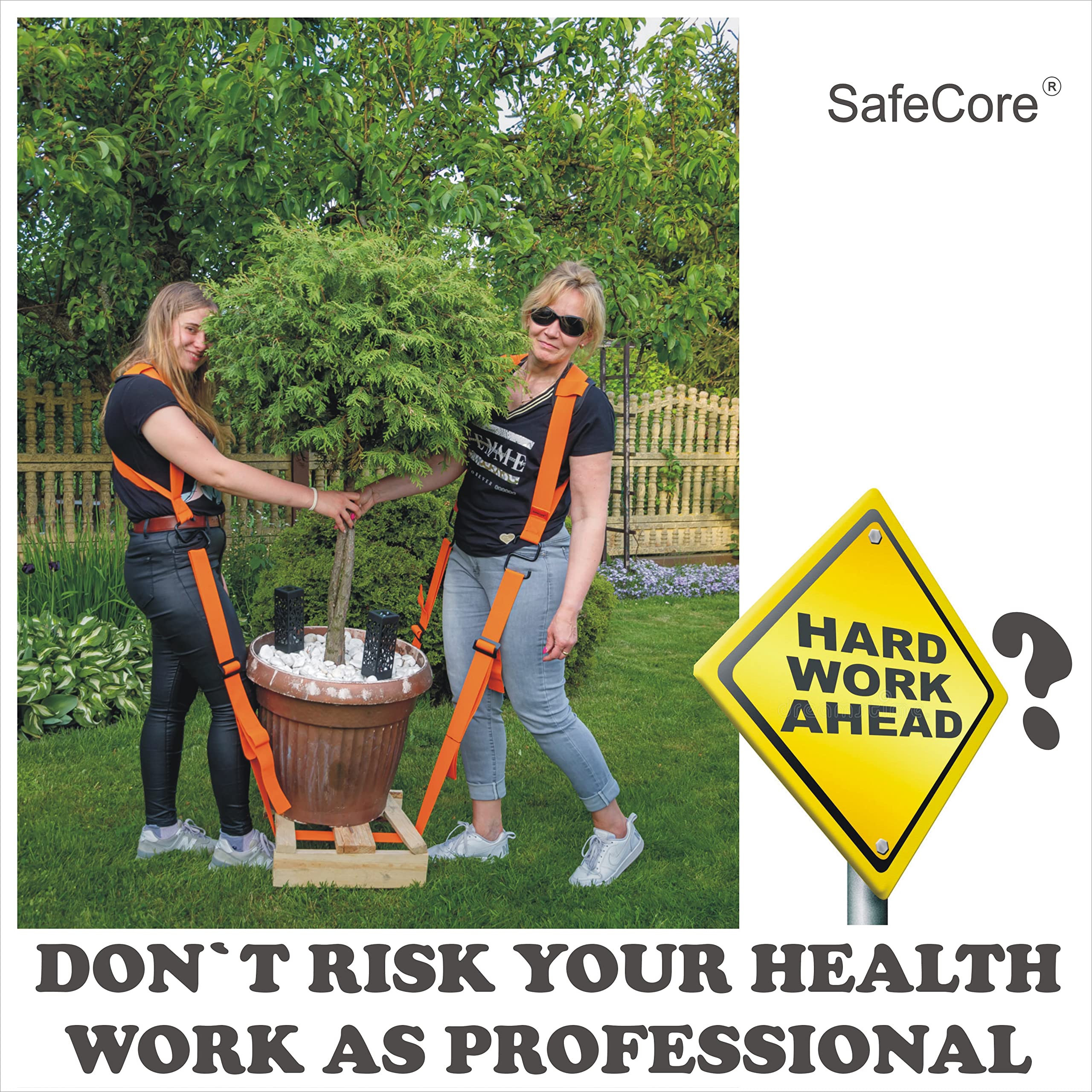 SafeCore Cinturón de Transporte 2 Personas 500 kg, Correas 4 m, Ajustables
