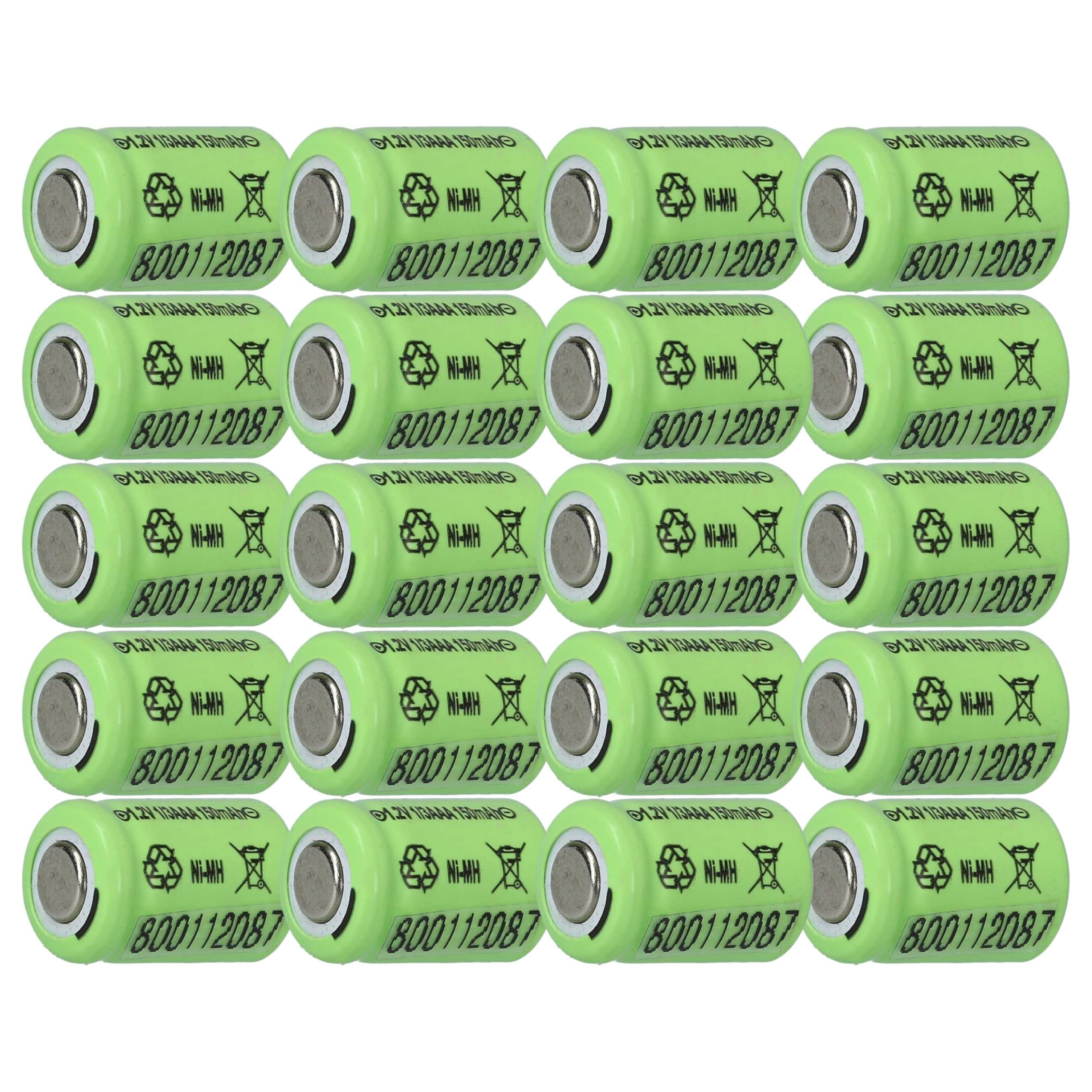 vhbw 20 x wymienne baterie do 1/3AAA dla modelu RC (150mAh, 1,2V, NiMH)