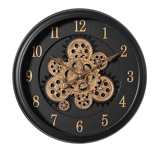 16" Industrial Exposed Rotating Gear Clock