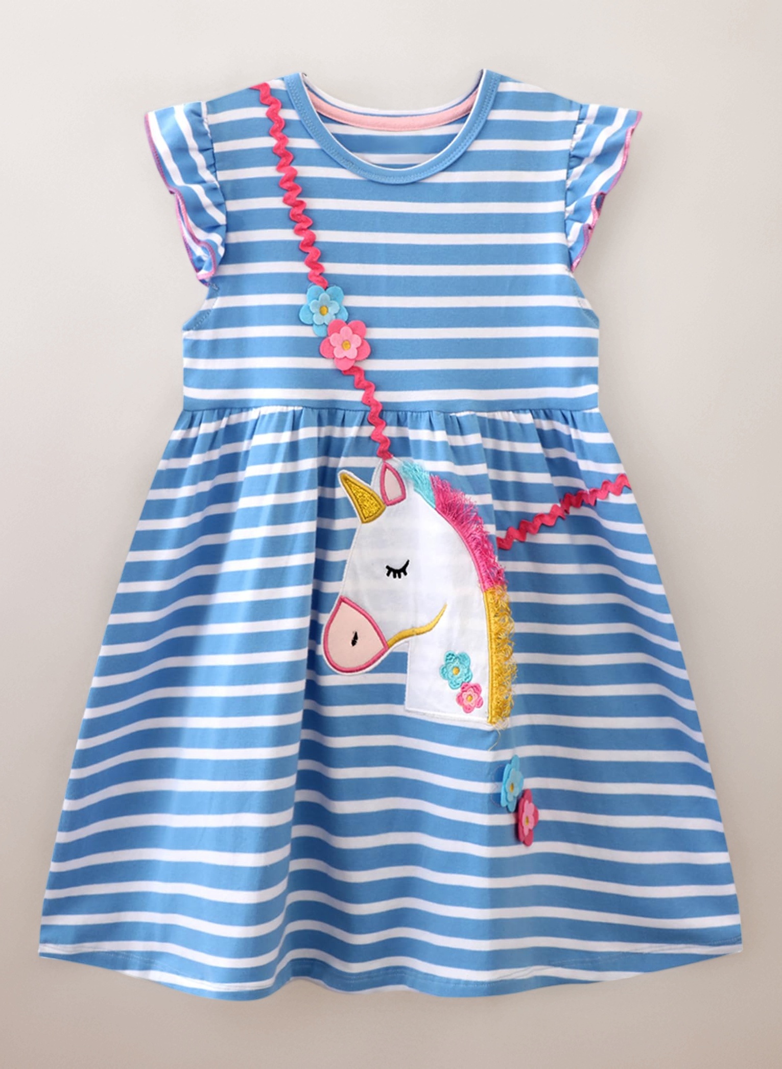Dresses Girls Kids Tulle Dress with Short Sleeves/Long Sleeves Cotton Sequins Rainbow Animal Pattern Summer Spring Autumn Skirt Dress Casual Outfits for Kids Toddlers Children Age 2-7 Years