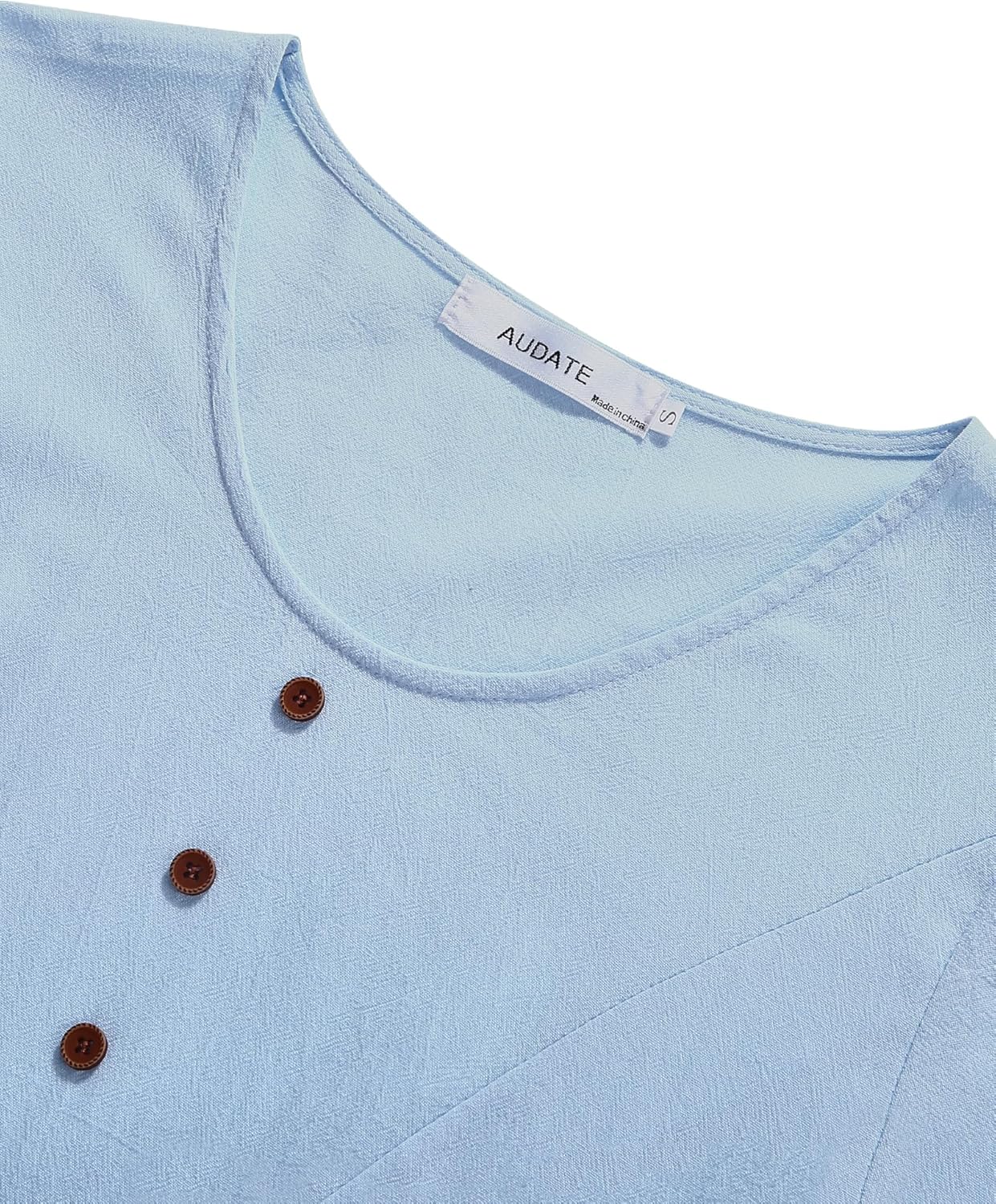 Women's Plus Size Short Sleeve Casual Cotton Linen Long Dress Crew Neck Button Summer Beach Maxi Dress - Image 4