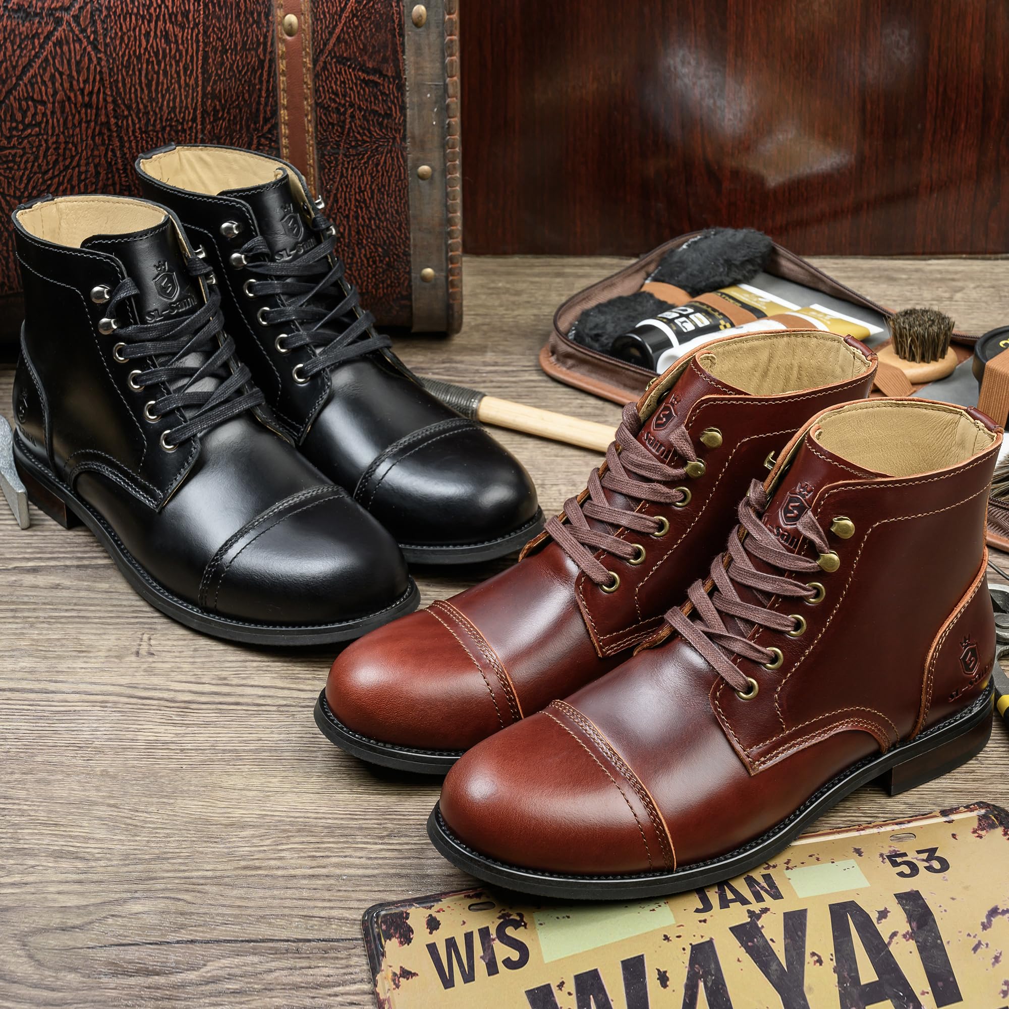 Handgemachte weiche Zehe Herren Klassische Stiefel Wasserdicht-Leder Kuhfell/Wolle Mode Winterschuhe