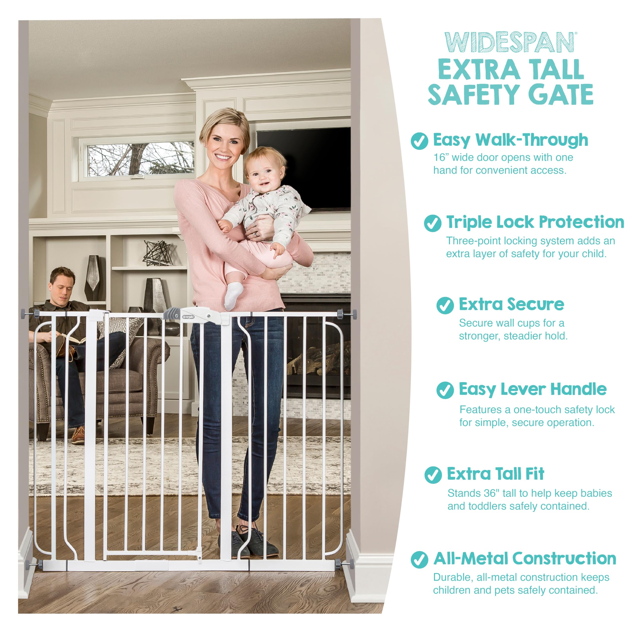 regalo Amplia Baby rejilla de protección, incluye 2 Kits de alargadores (96 y 132 cm)