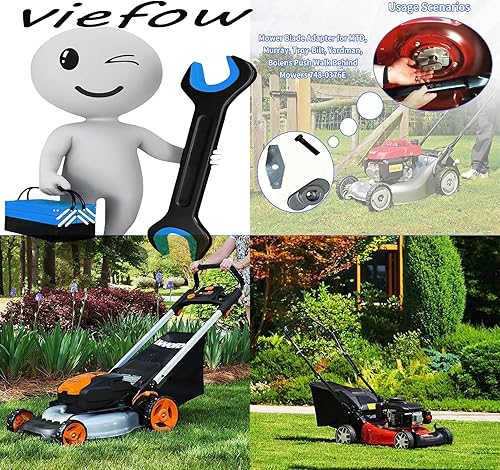 Miniatura 5 de Kit adaptador de cuchilla para cortacésped, orificio central de 0.906 in, reemplazo MTD 748-0376E 748-0376 748-0376A 748-0376B 748-0376C, se adapta