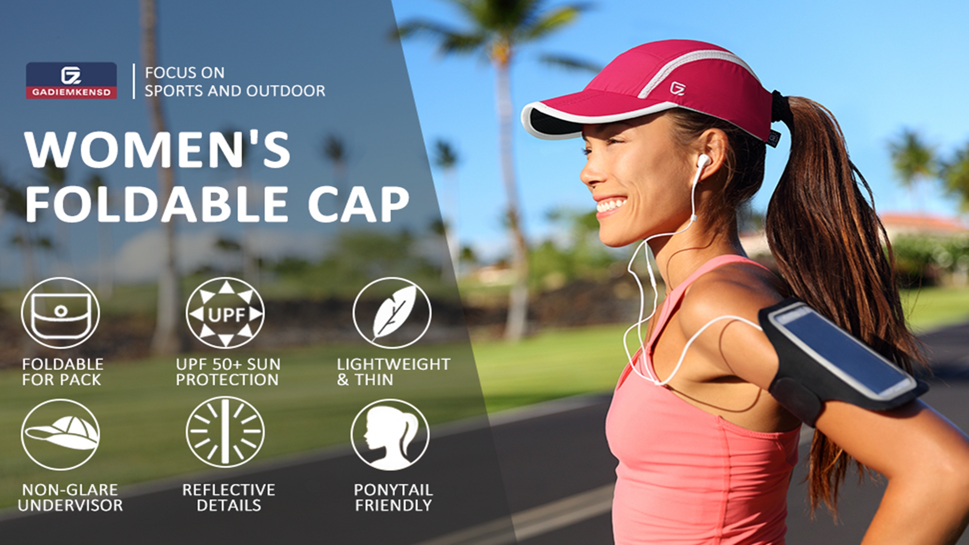 GADIEMKENSD Gorra Ligera Plegable Ultra Delgada Mujer miniatura 7