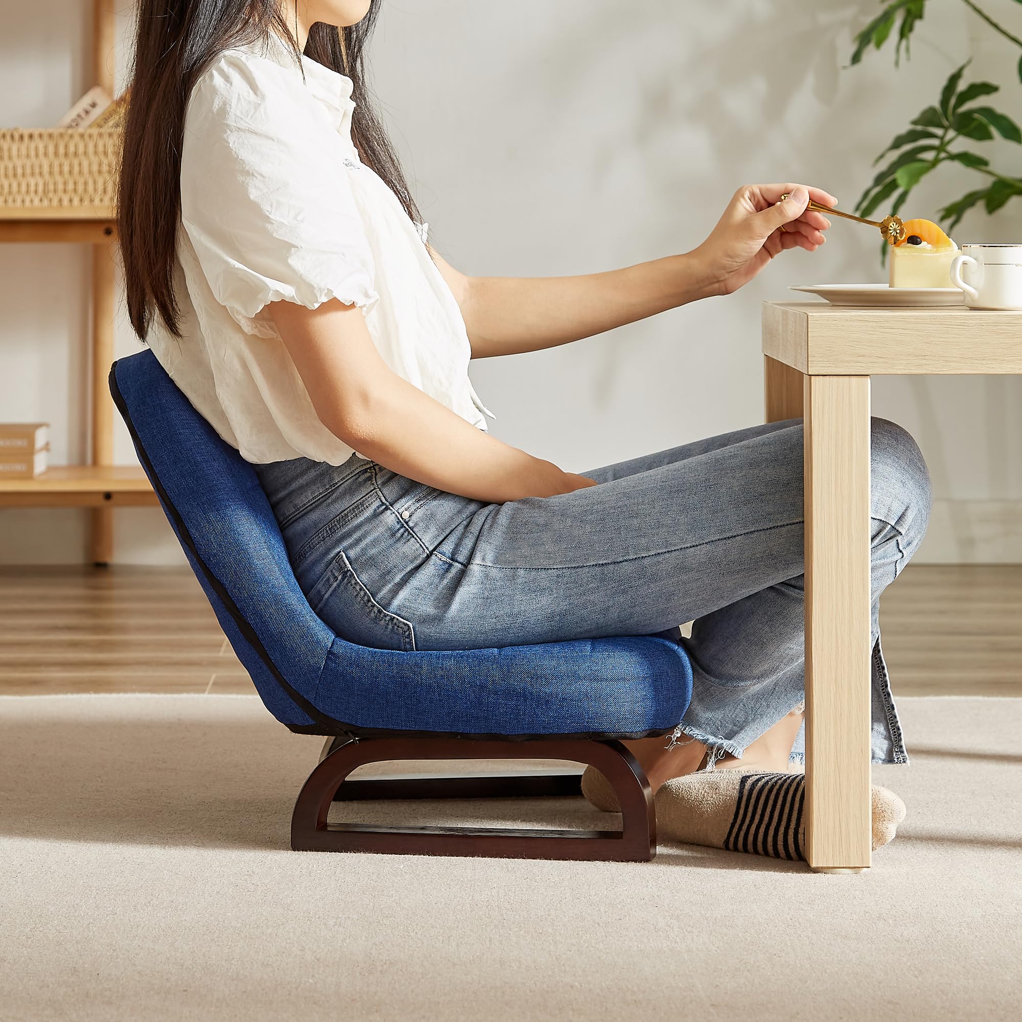 Amazon｜VECELO あぐら座椅子/母の日 ギフト 低い椅子 幅45.5✕奥行51