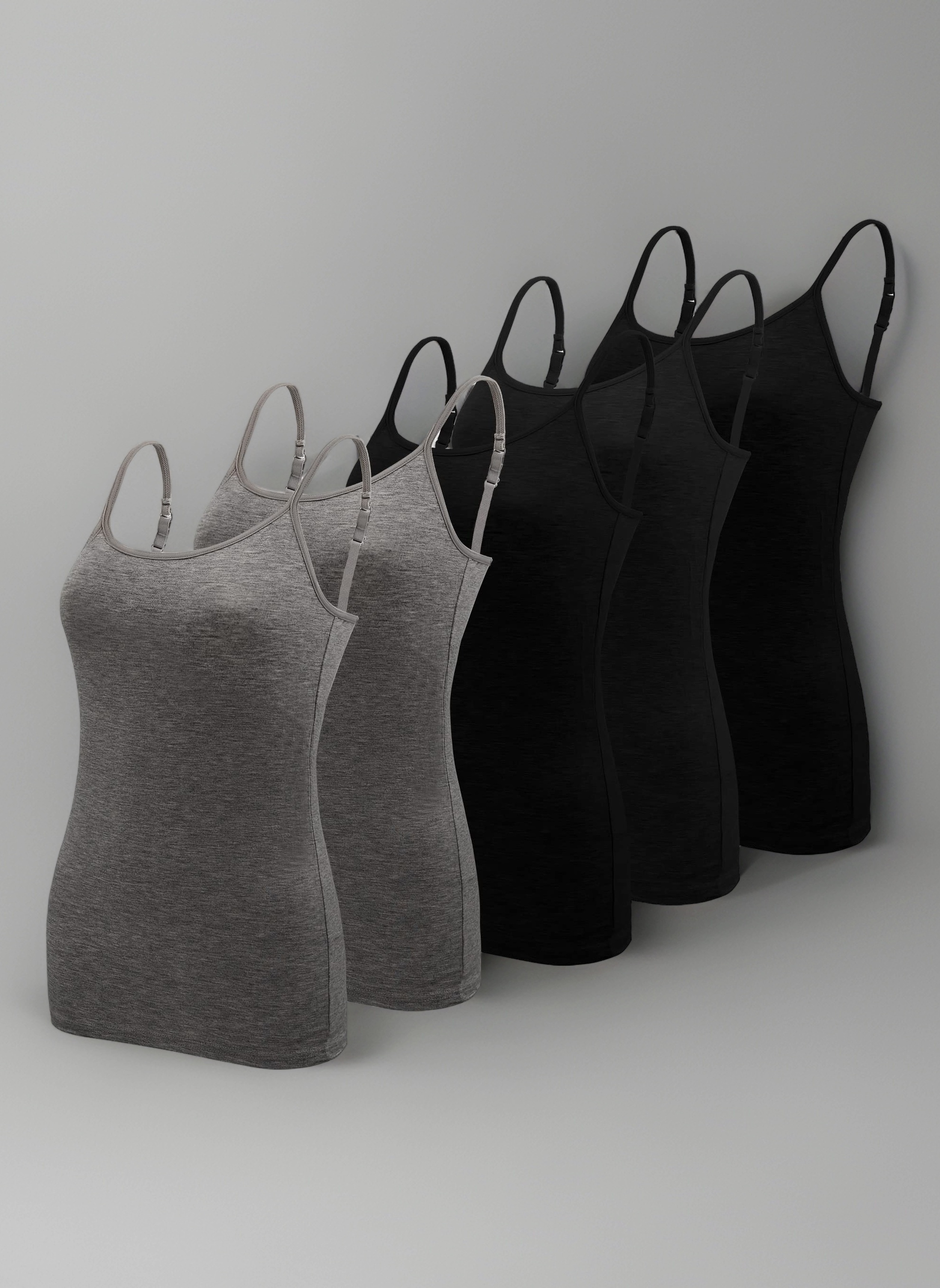 5 Pieces Basic Camisole Adjustable Strap Vest Top for Women and Girl