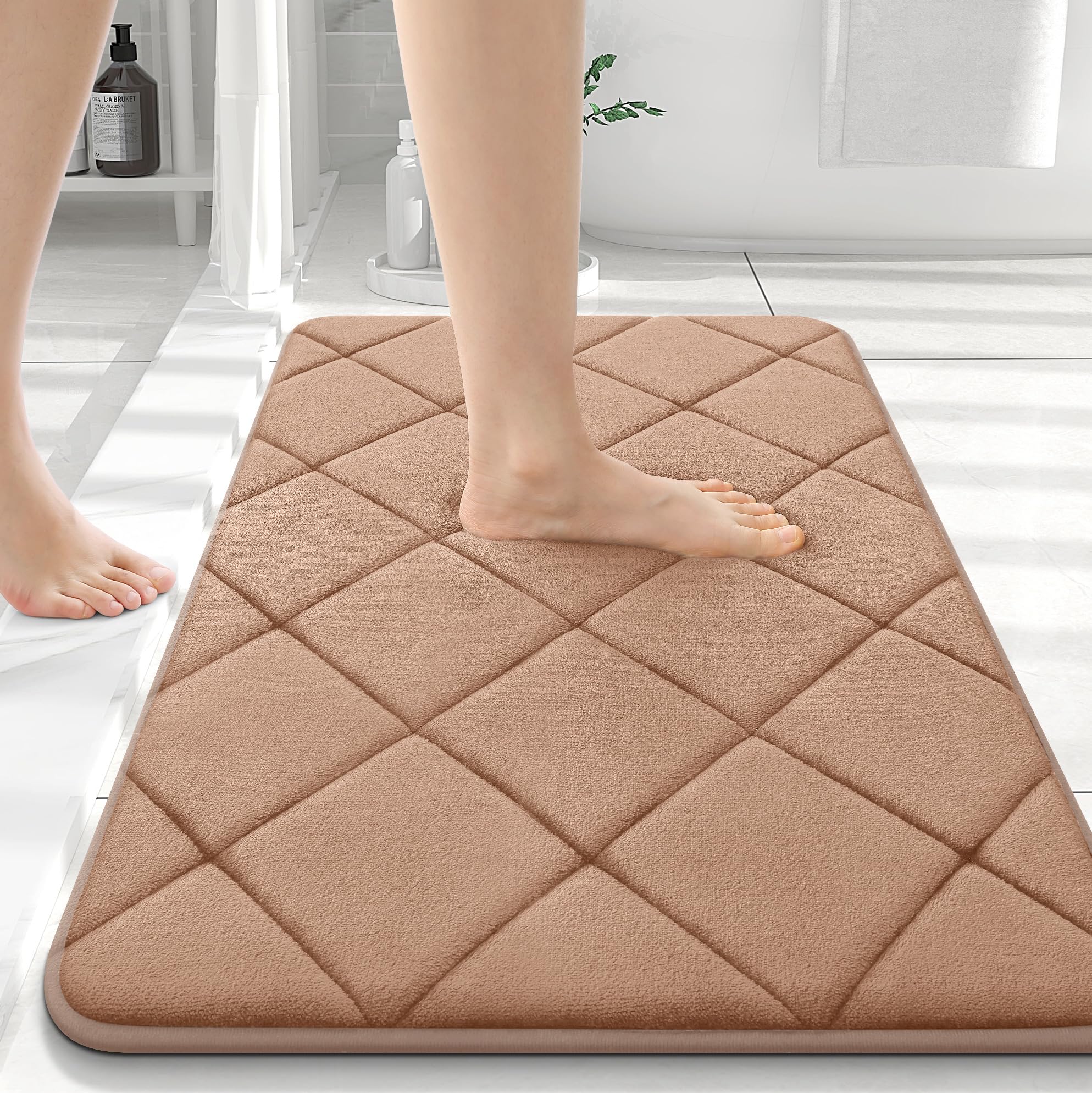 Amazon.com: OLANLY Memory Foam Bath Mat 36x24, Ultra Soft and Absorbent Bathroom Mat, Machine ...
