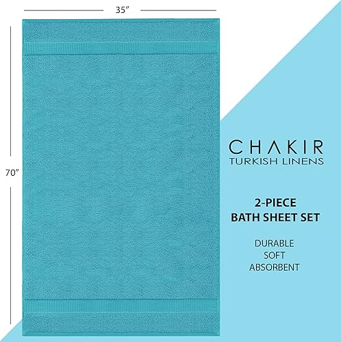 Vista 6 de Chakir Turkish Linens - Toallas de baño turcas de 100% algodón (35 x 70 pulgadas, toallas de baño grandes, color aguamarina)