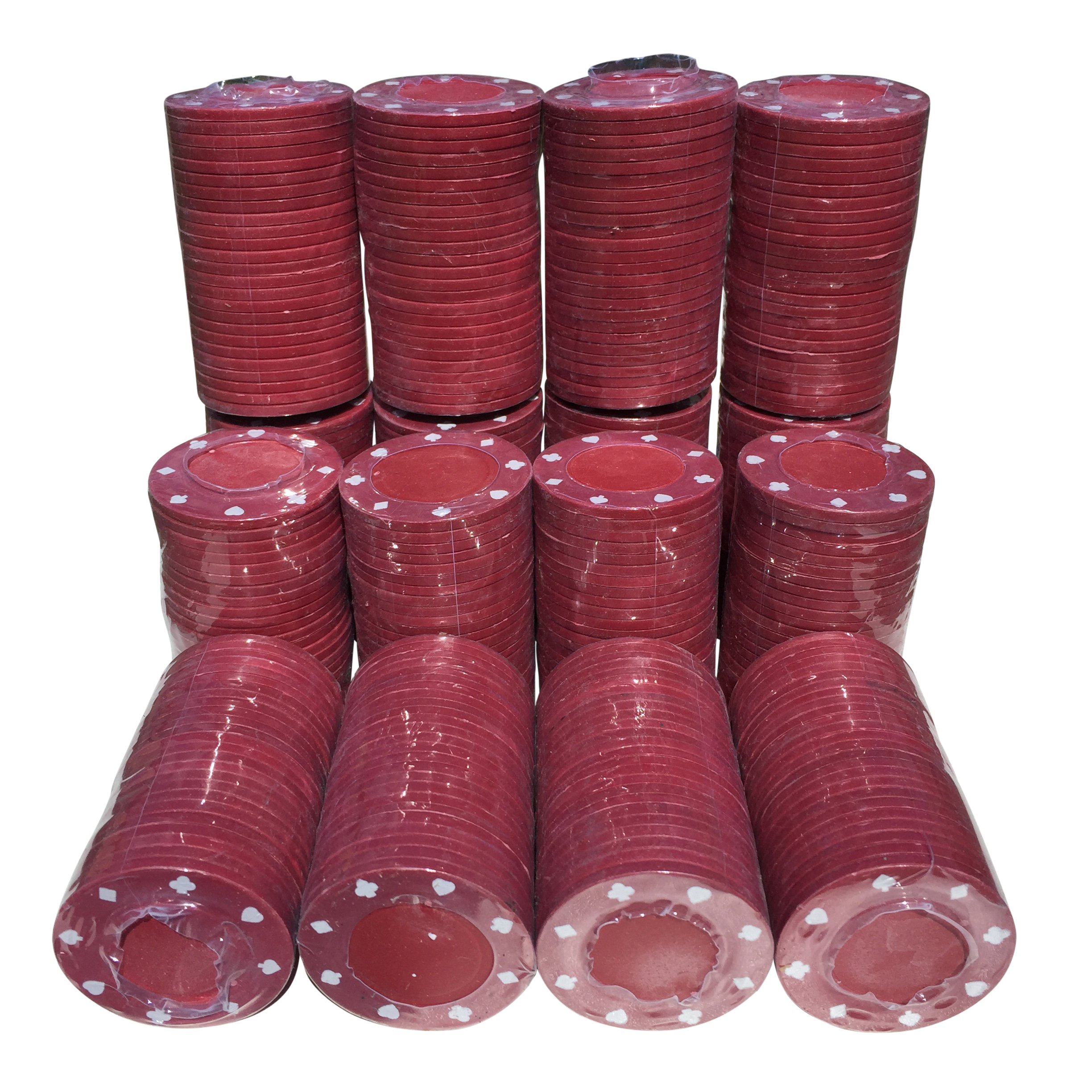 SSTN LTD 300 X POKER ROULETTE CASINO CHIPS - SUITED DESIGNS IN 6 COLOURS (Red)