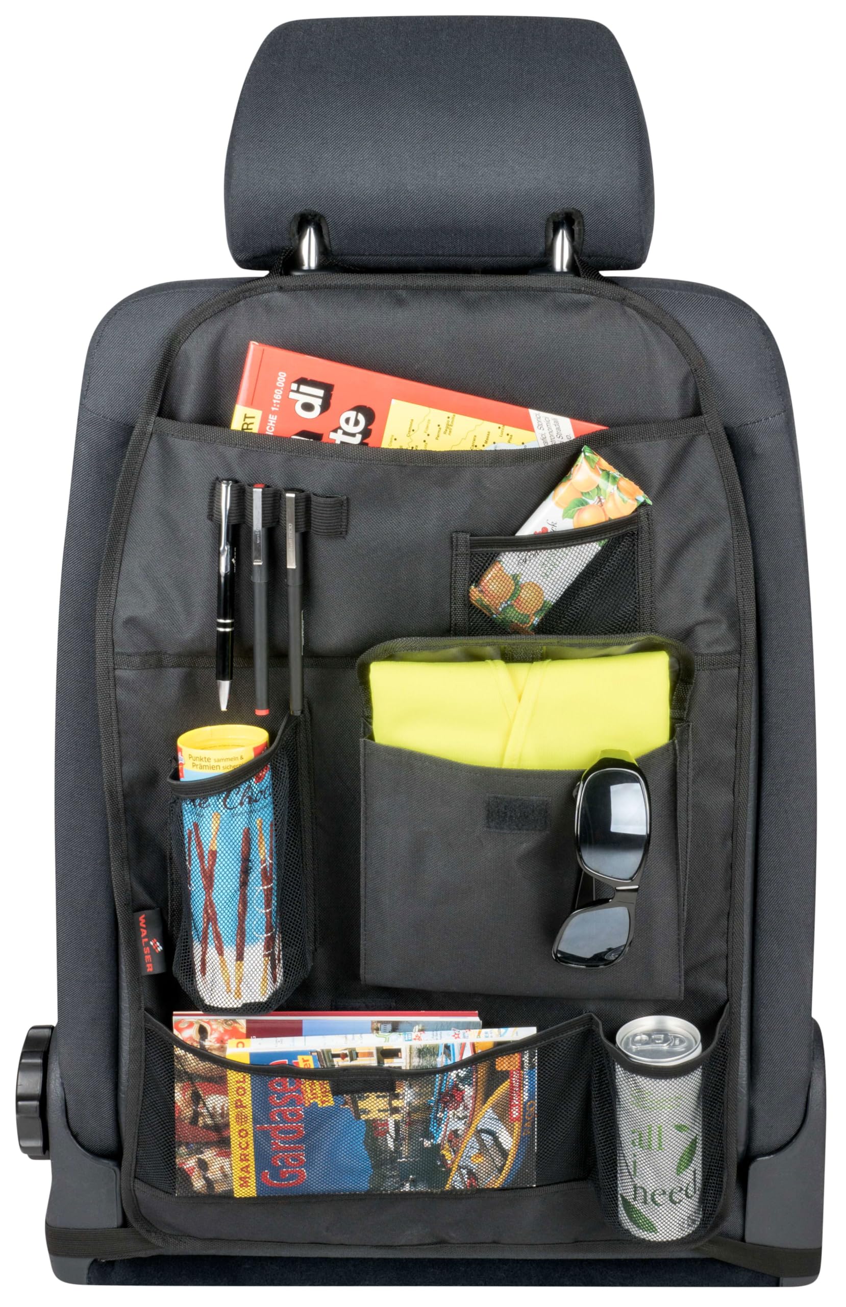 WALSER Organizer Multibag, Organisateur de siège arrière pour enfants, Protection de dossier, Protection de siège arrière de voiture 64x40cm 24006
