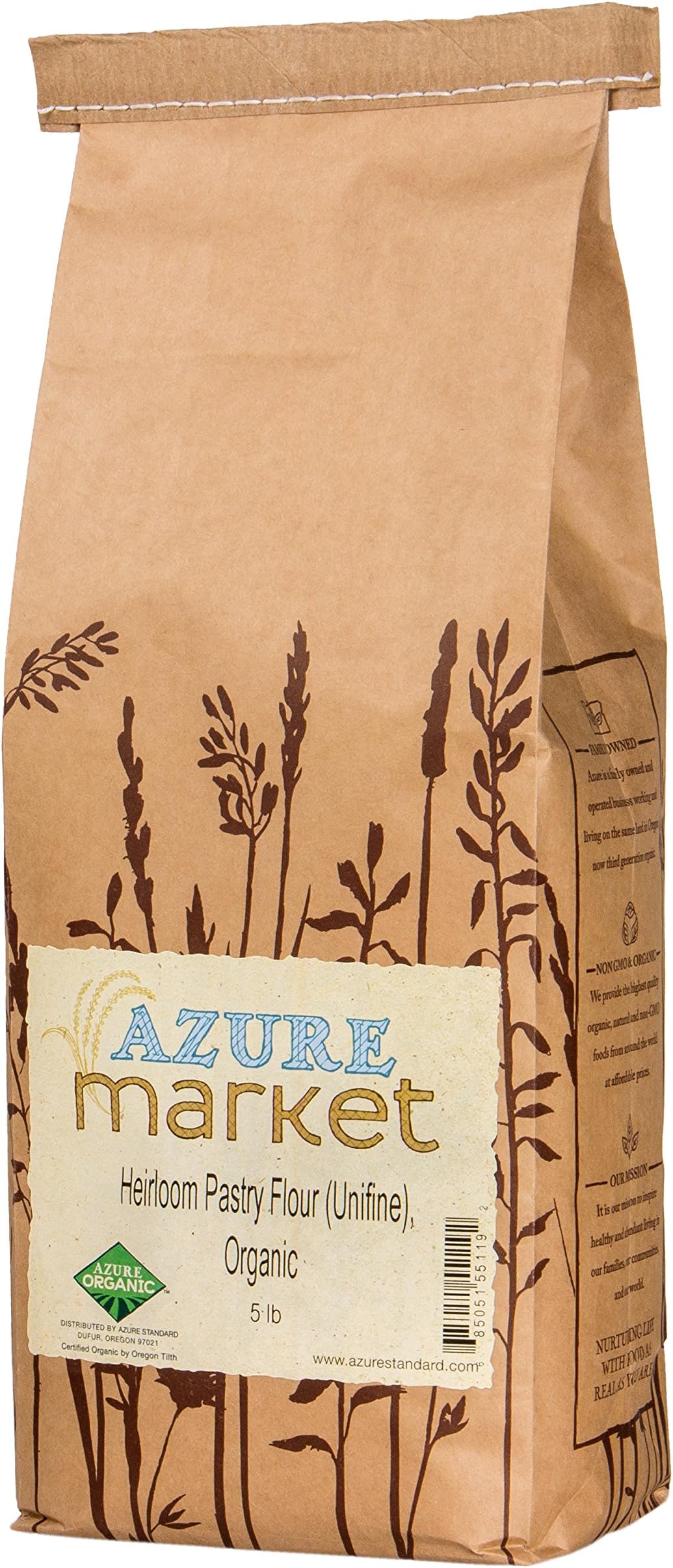 Azure Market Organics Heirloom Pastry Unifine Flour, Non-GMO, 5 lb