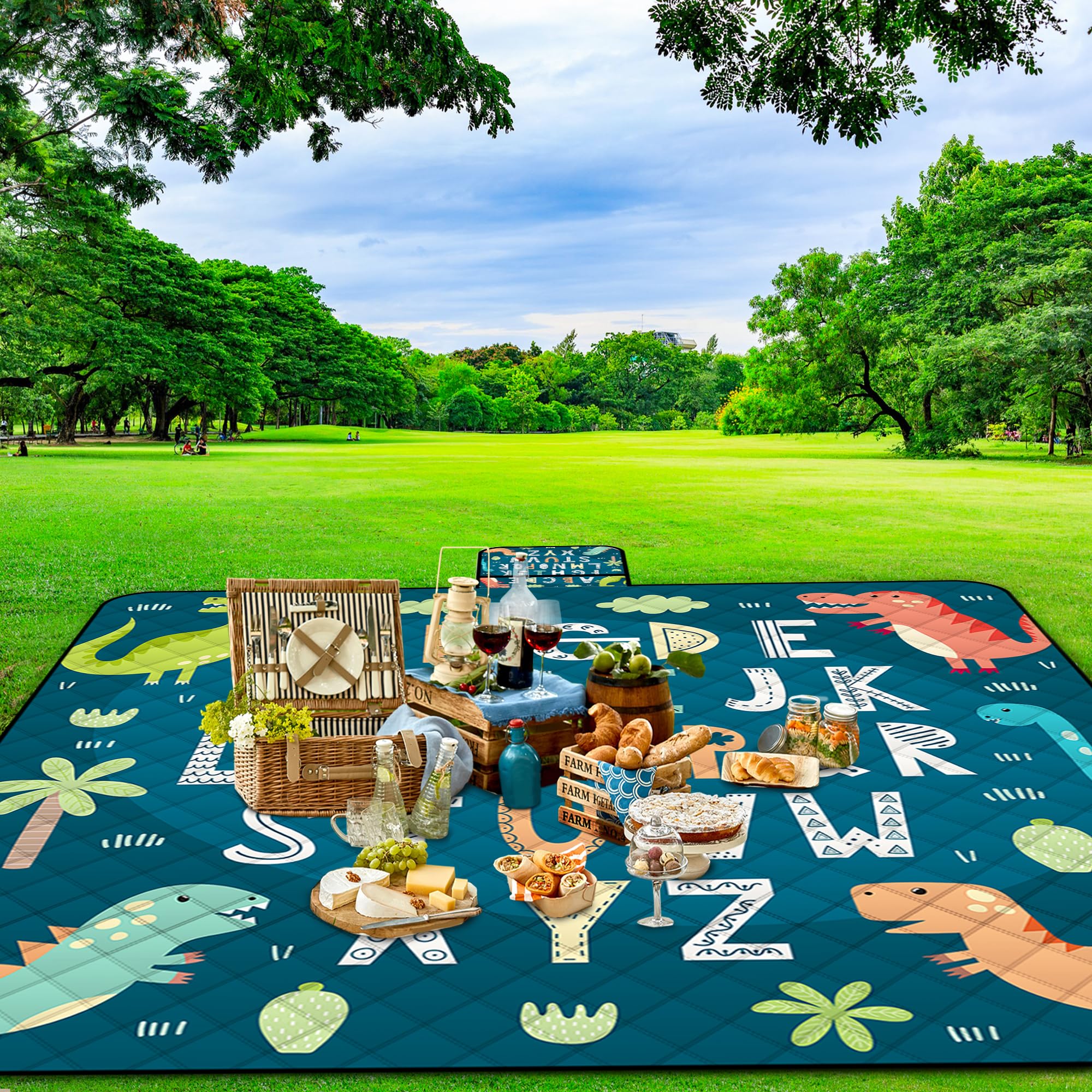 Waterproof Picnic Mat 80x80 Inch - Oversized Outdoor Camping Blanket For Beach, Festivals & Parties