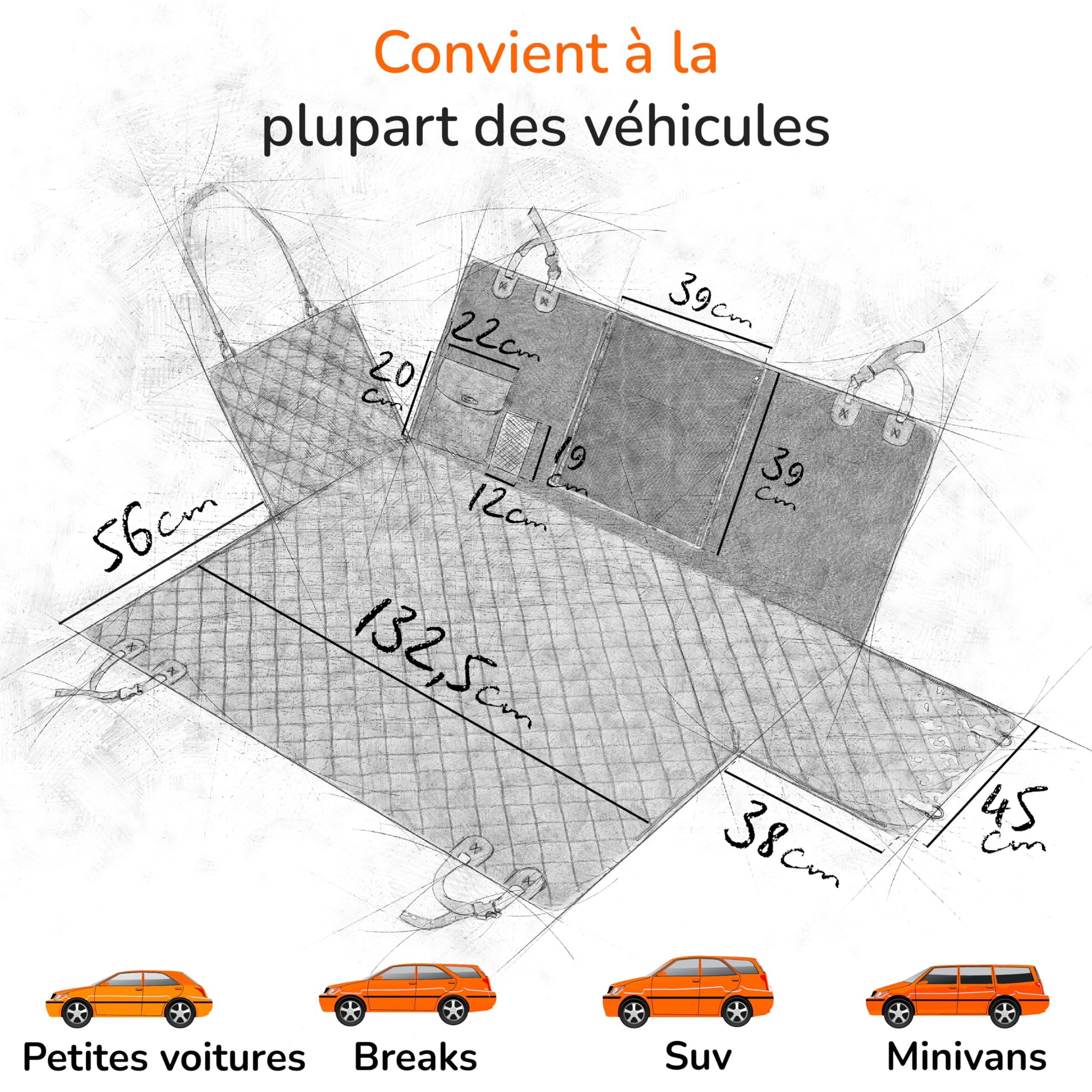 Upgrade4cars Couverture pour chien pour banquette arrière de voiture imperméable et rembourrée | Couverture de protection pour siège arrière de chien | Couverture de siège arrière