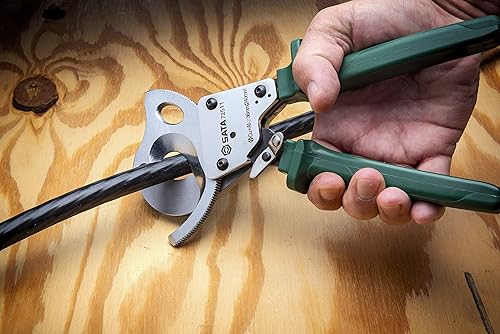 Miniatura 5 de SATA Cortadores de cables de trinquete de 9.449 in, con mordazas de acero de aleación forjadas resistentes y asas ergonómicas antideslizantes verdes