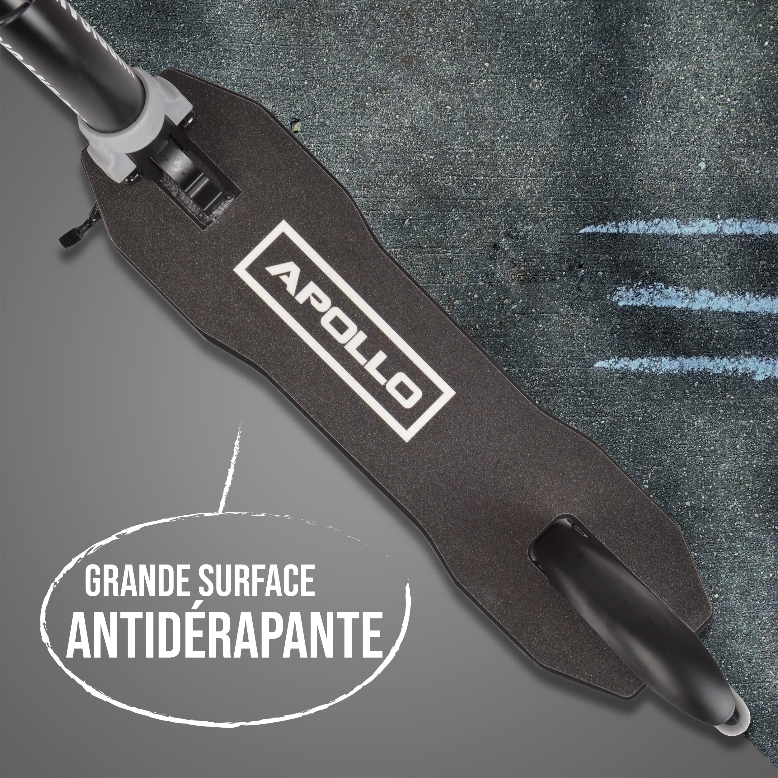 Apollo 230mm Giant XXL Wheel City-Scooter - Hurricane | Trottinette Freestyle Adulte avec Suspension | Trottinette Adulte Pliable et Réglable en Hauteur | Trottinette Adulte & Enfant à Partir de 7 ans