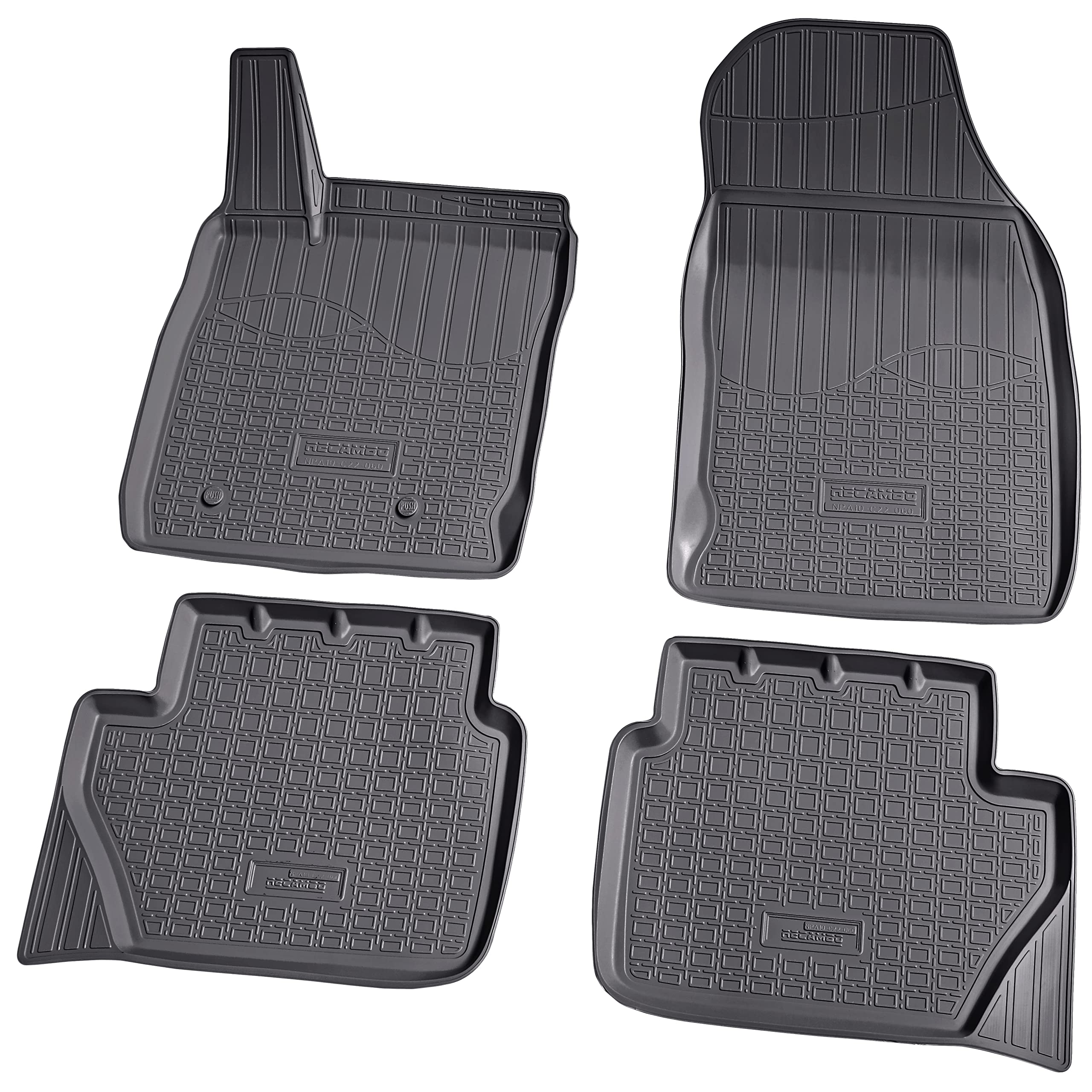 Recambo Tappetini in gomma 3D compatibili con Ford EcoSport | anno di costruzione dal 2012 > | Tappetini in gomma | su misura | con bordo | Nero