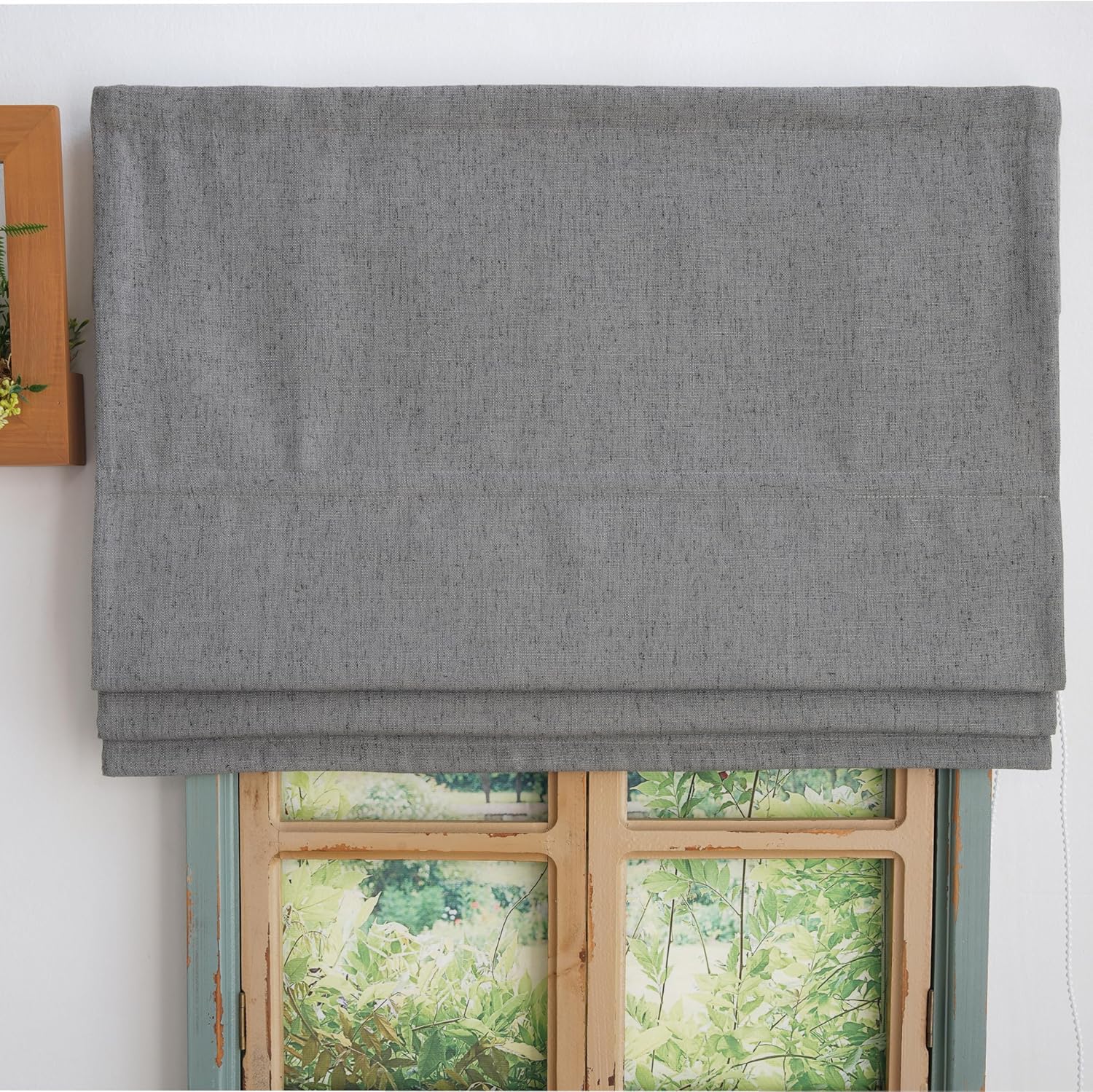FANXINCAIWEI Customizable Roman Shades for Windows - Burlap Texture, Multiple Colors, Cordless and Corded Options, Blackout Liners for Bedrooms and Kitchens
