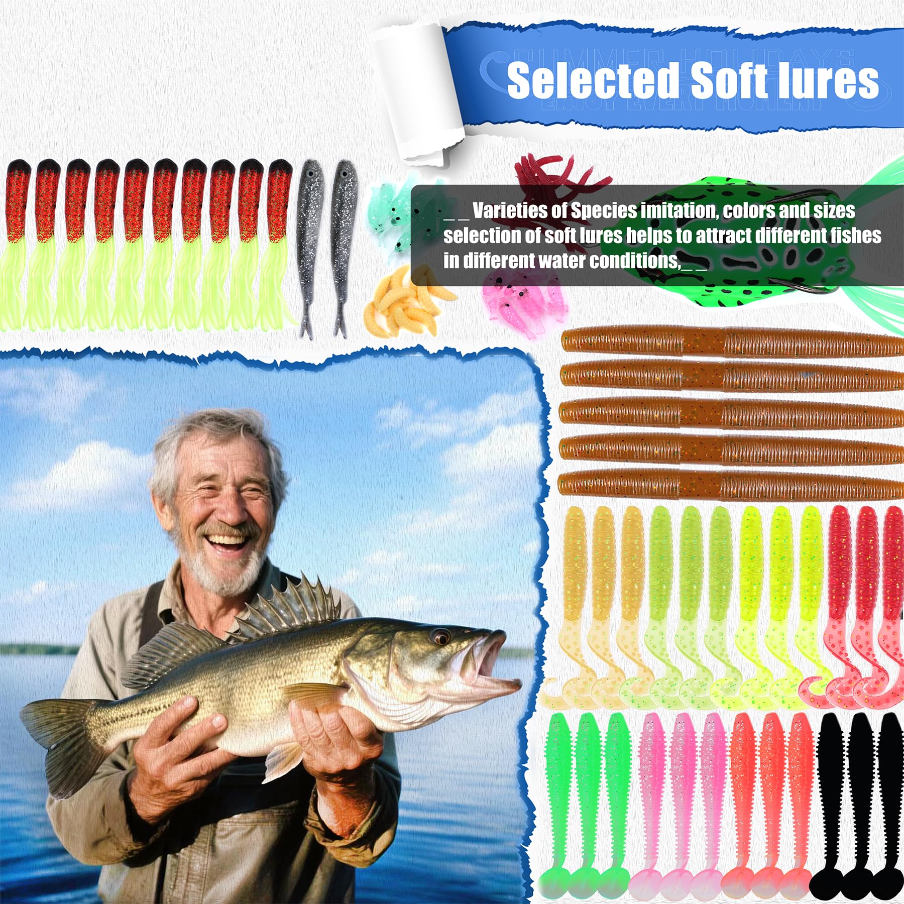 EXAURAFELIS Kit de leurres de pêche 307 pièces