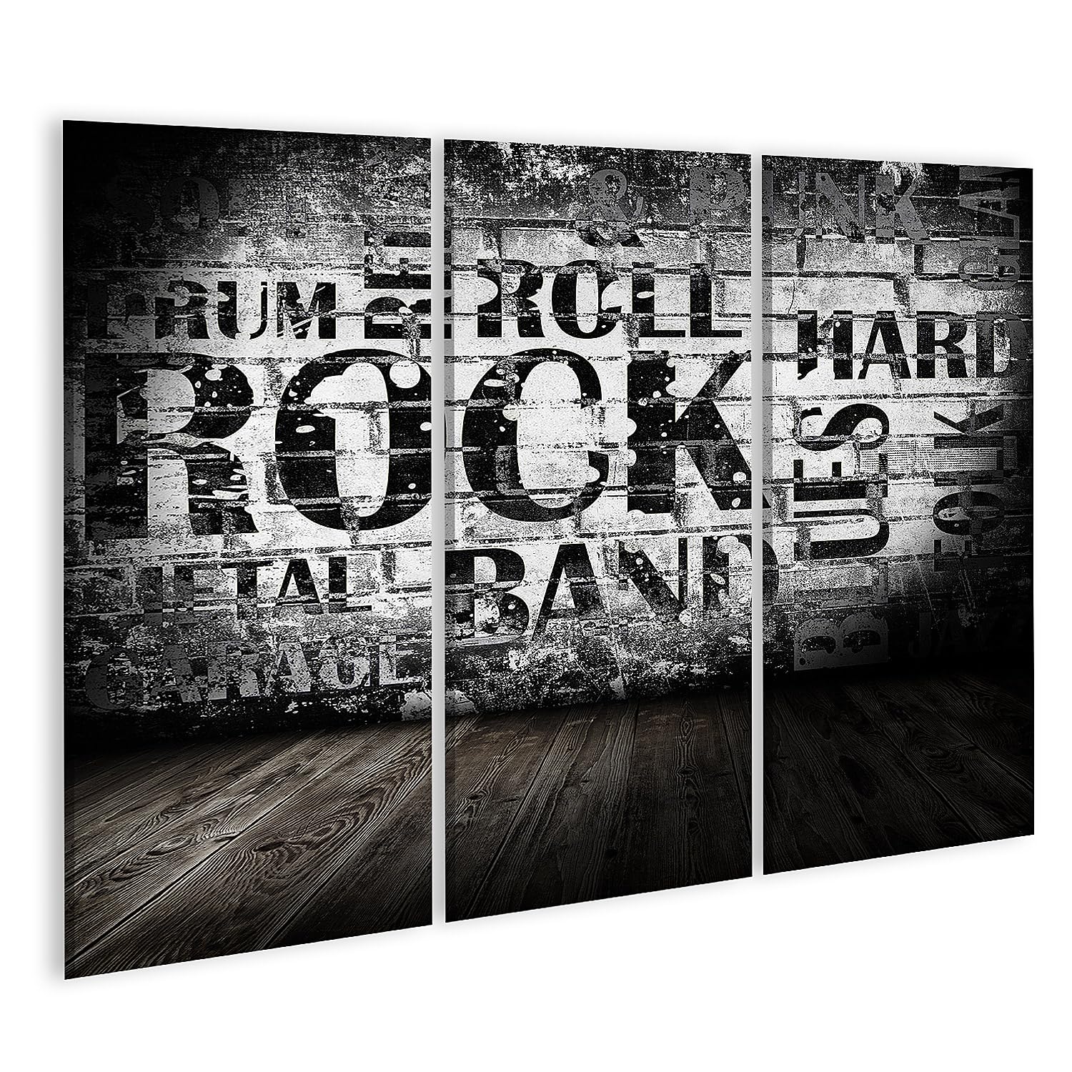 islandburner Quadro su tela rock musica parete texture bianco nero immagini murali poster