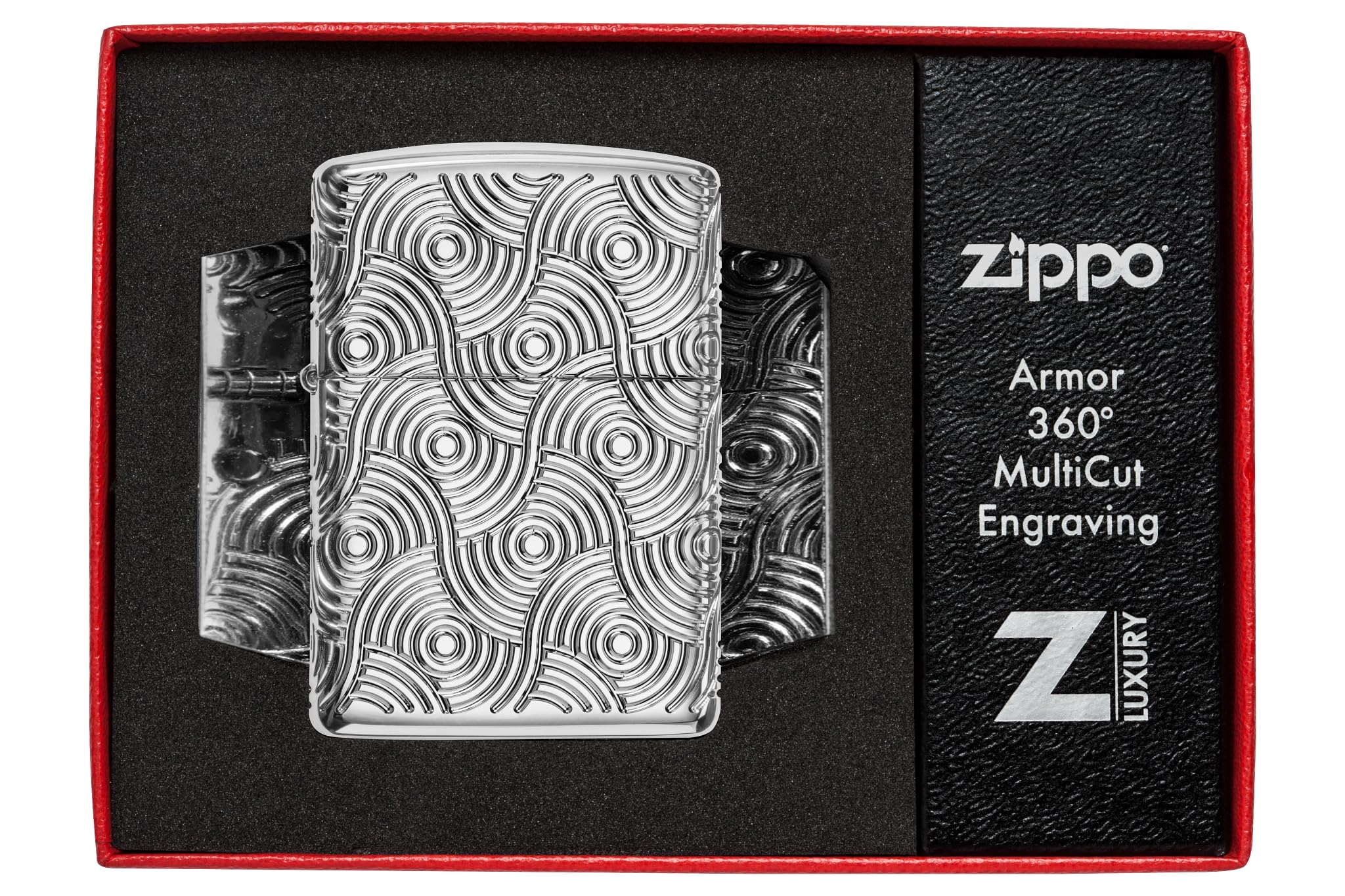 Zippo Briquet tempête Abstract Waves, Vagues abstraites, Chrome Poli Armor, Multi Coupe, Rechargeable, réutilisable, Design Coupe-Vent, boîte Cadeau, fabriqué aux États-Unis