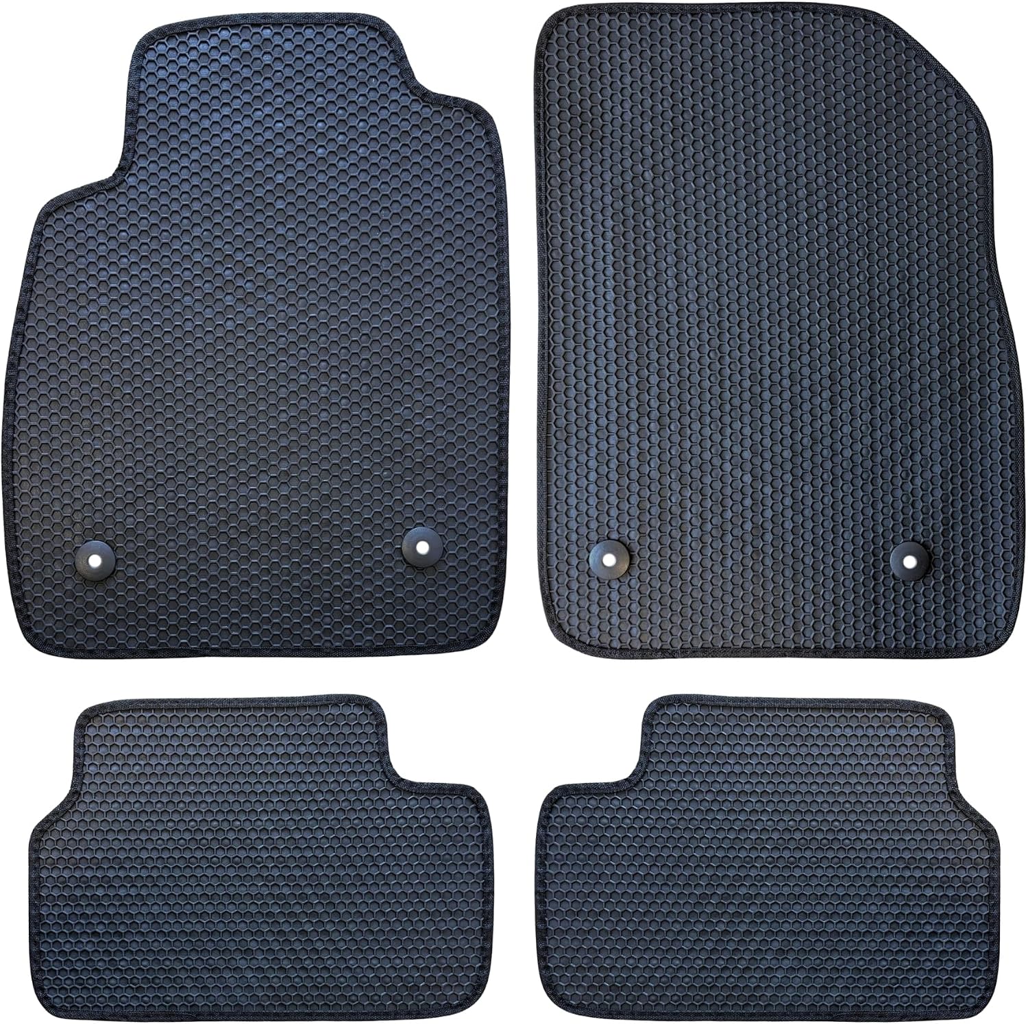 ecoMats All Weather Floor Mats Fit for 2011-2015 Chevrolet Cruze, 2016 Chevrolet Cruze Limited, with Safety Locks, Front and Rear, Honeycomb Surface, Traps Liquid and Dirt, Easy to Clean, Odorless