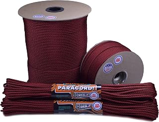 Bored Paracord - 1', 10', 25', 50', 100' Hanks & 250', 1000' Spools of Parachute 550 Cord Type III 7 Strand Paracord Well Over 300 Colors - Blood Diamonds - 100 Feet