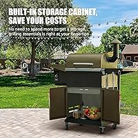 Vista 2 de Z GRILLS 8-in-1 Outdoor BBQ Grill with PID 3.0 Controller, Wood Pellet Smoker, Auto Temperature Control, Huge Storage Cabinet Side Shelf with Tool