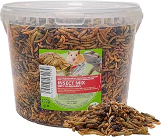UGF Insect Mix with Gammarus, 500 g in 3 Litre Bucket, Hedgehog Food, Gerbil Food, Hamster Food, Rat Food, Lizard Food, Mealworms, Soldier Fly Larvae, Silkworms, Gammarus