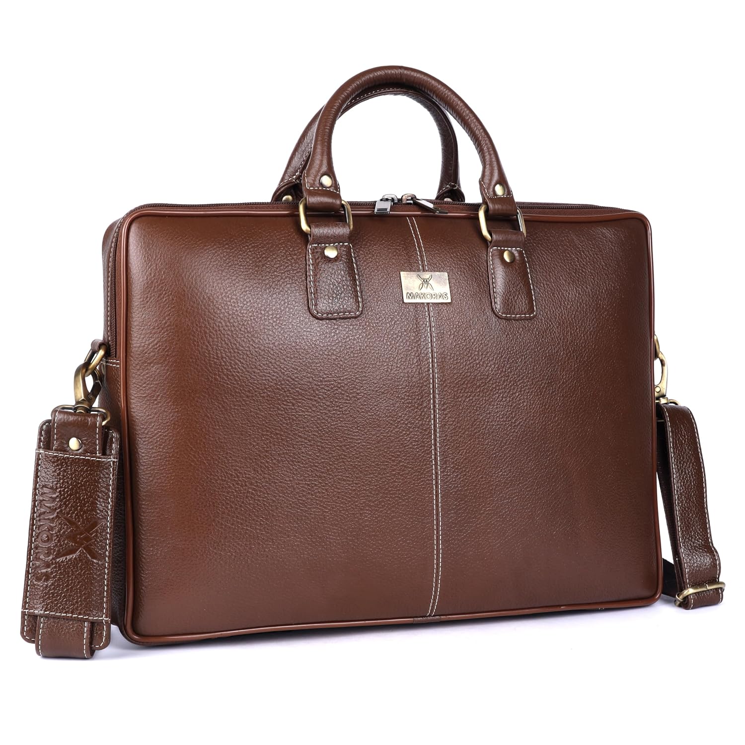 makoras Genuine Leather Office Bag for Men | 15.6 Inch Laptop Messenger Bag | Professional Leather Briefcase with Adjustab... - Review, Price and Buying Guide
