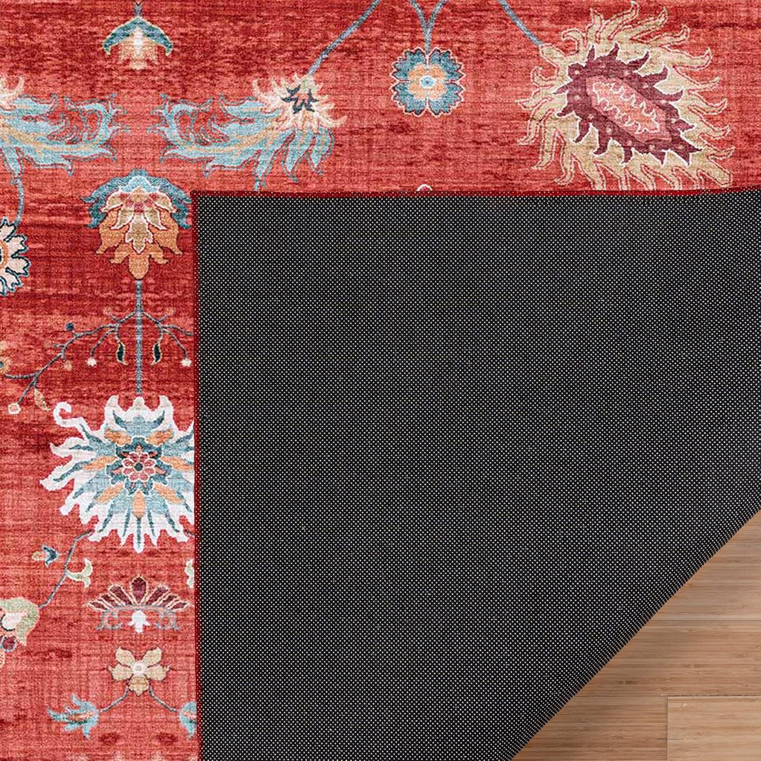 Gertmenian Indoor Easy-Care & Washable Area Rug – 2x6 Runner, Ideal for High Traffic Areas in Living Room, Bedroom, Entryway – Casper Red, 23236