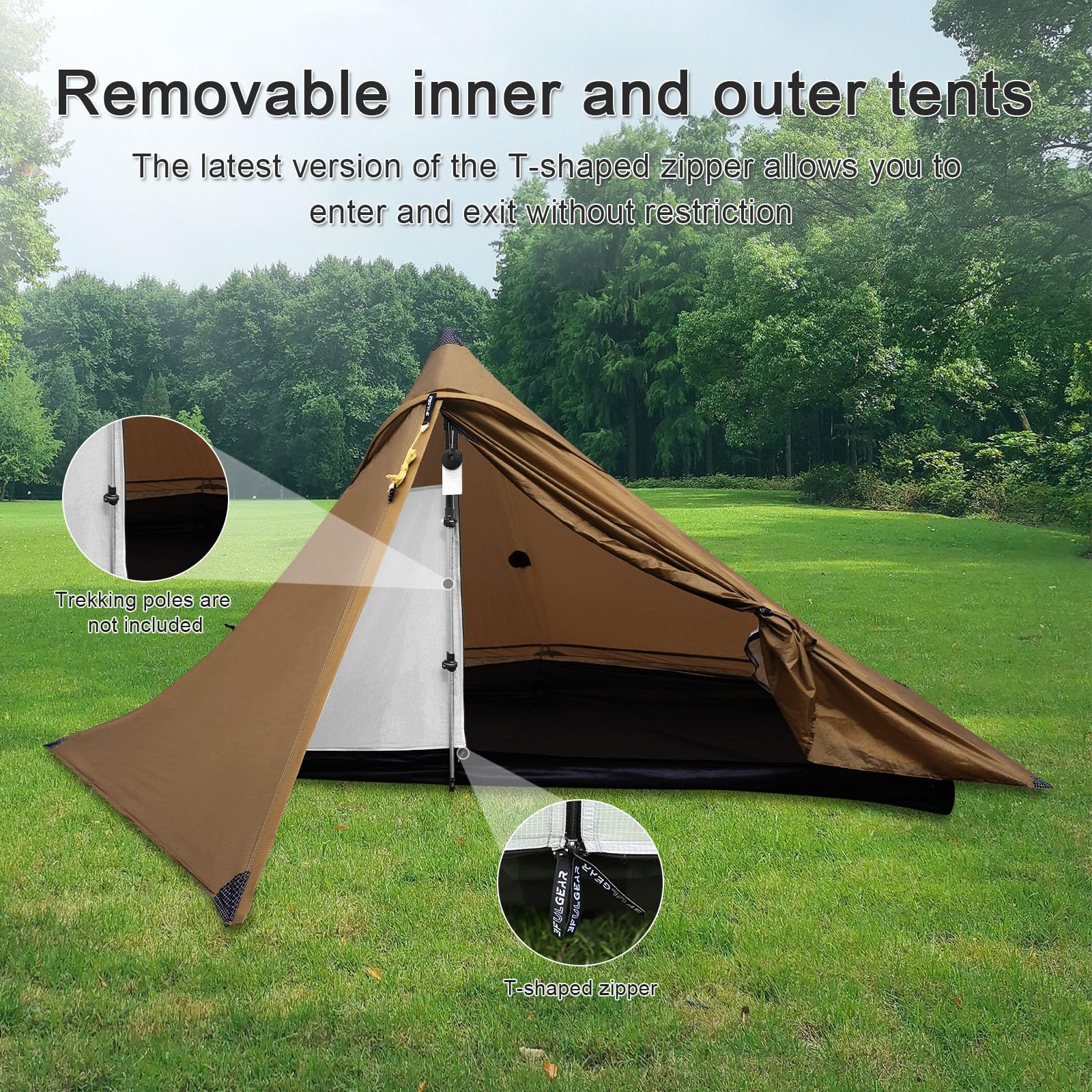 Tente De Randonnée Ultralégère Lanshan Pro 1 Personne - Double Couche, 3F UL Gear, Neuve (fabriquée En Chine)