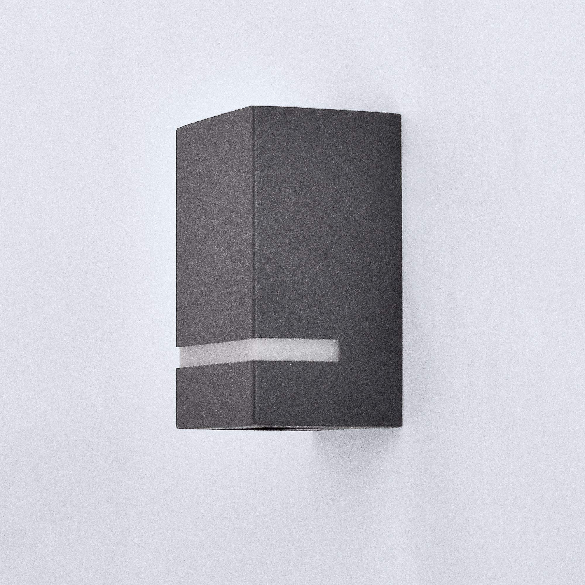 Max K O M F O R T Außen-Wandleuchte Anthrazit – LED 5W Warmweiß, IP44, GU10 Fassung, Edelstahl & Kunststoff