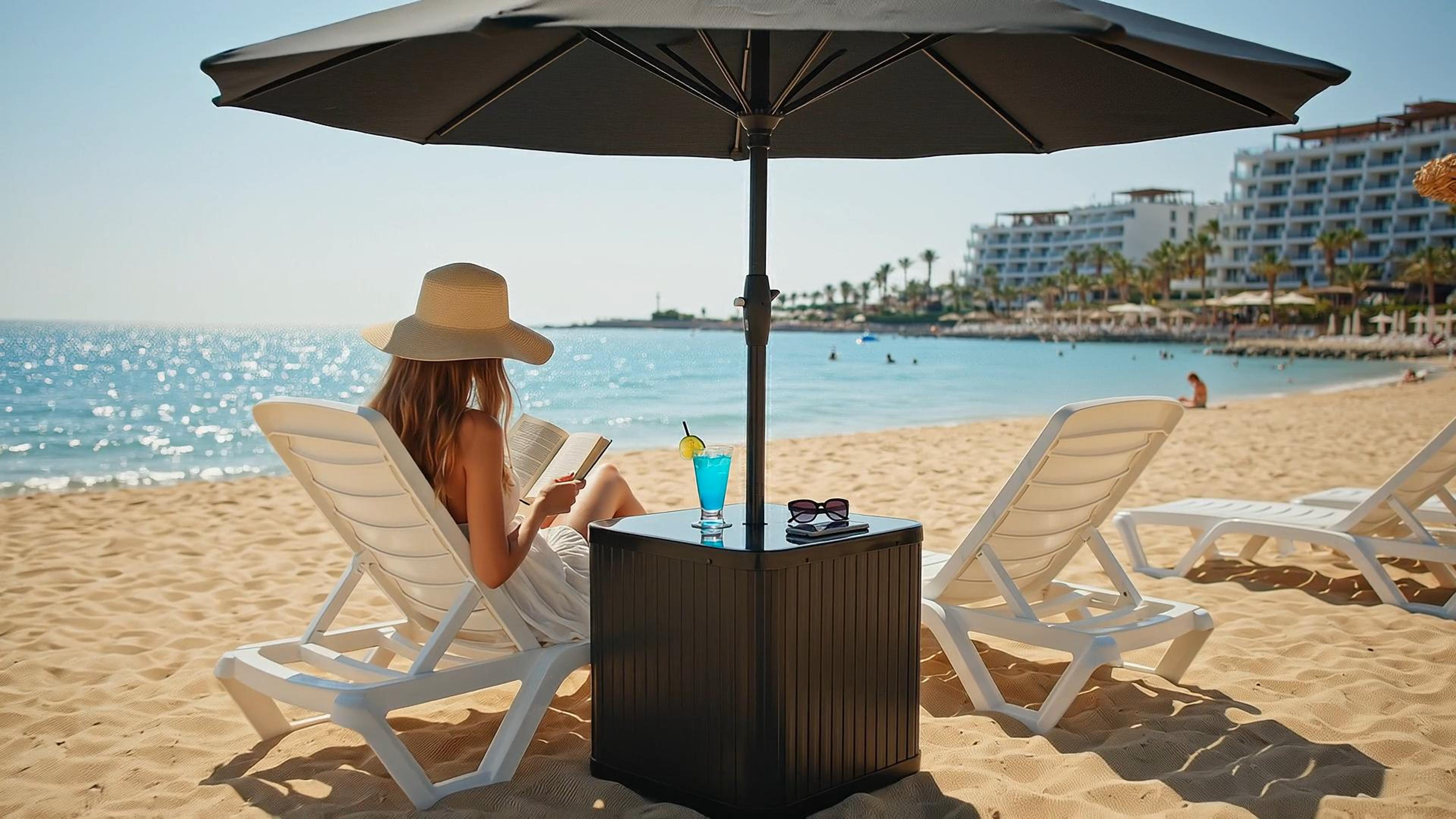 Amazon.com: Hyperzoo Umbrella Side Table- Outdoor Patio Table with