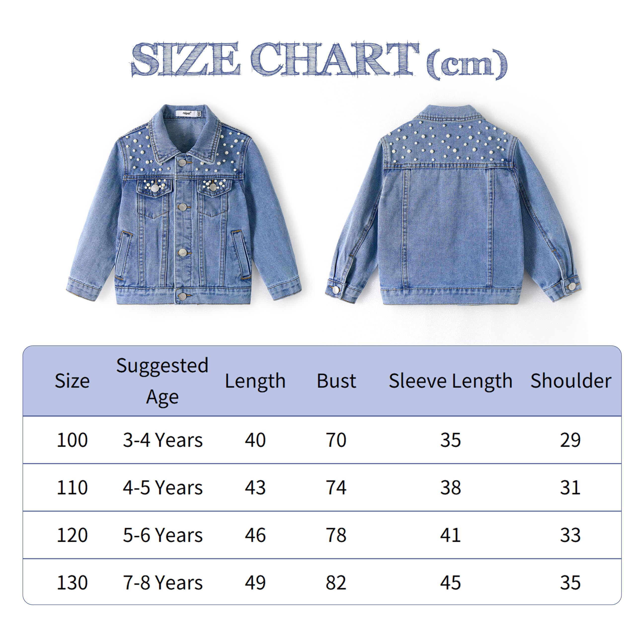 Miipat Veste en Jean Fille Paillettes Patchs Boutons Denim Blousons avec Poche Manches Longues Enfant Manteau en Jean Fille Vetement pour Enfants