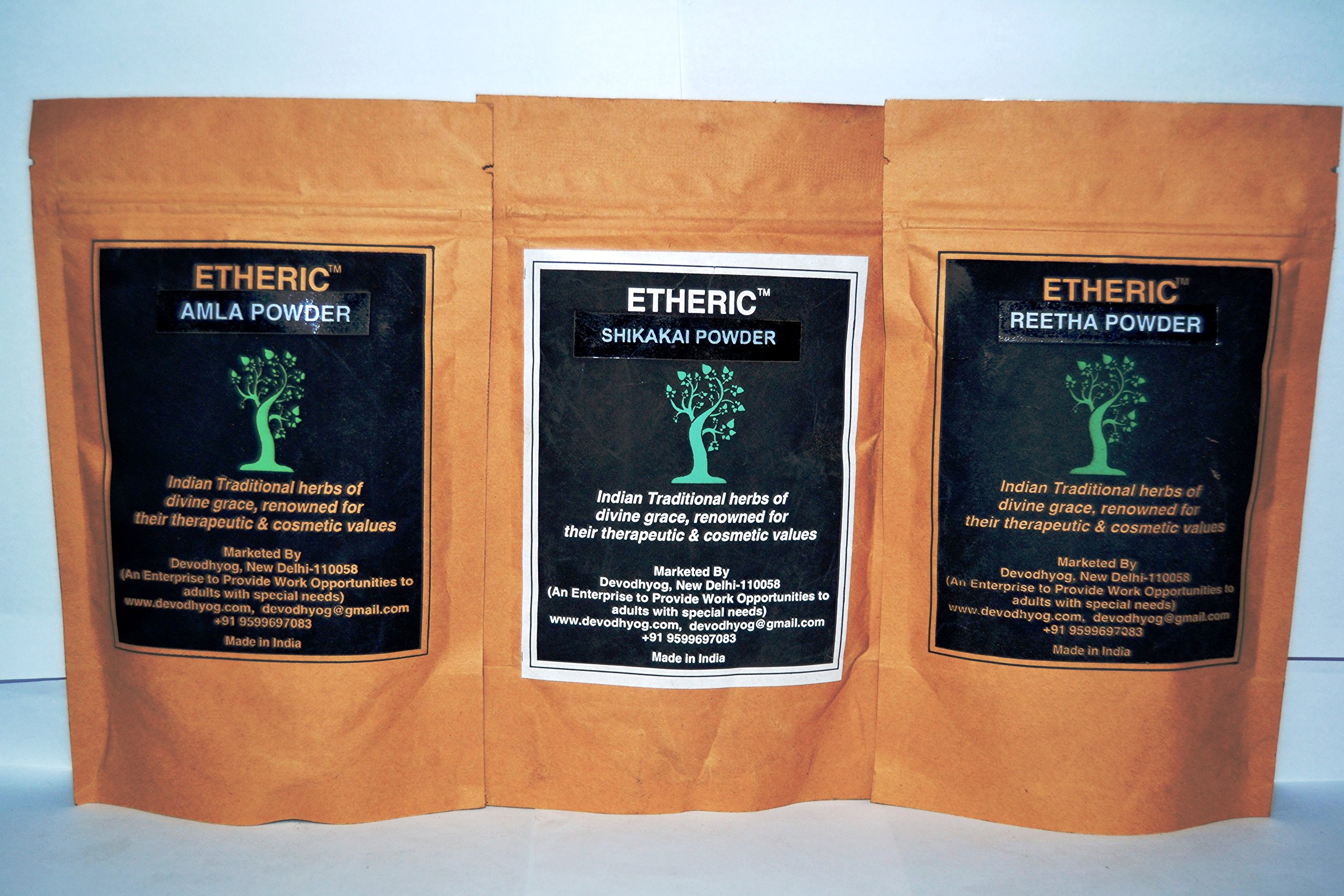 Etheric Combo Pack for Hair Strengthening (Amala +Shikakai +Reetha) (3X100 Gm)