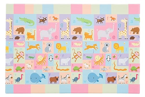 Vista 41 de Baby Care - Alfombra de juego (grande, diseño juguetón, Pinko & Friend) de 82 x 55 pulgadas, original de una pieza, reversible, enrollable, Juguetón