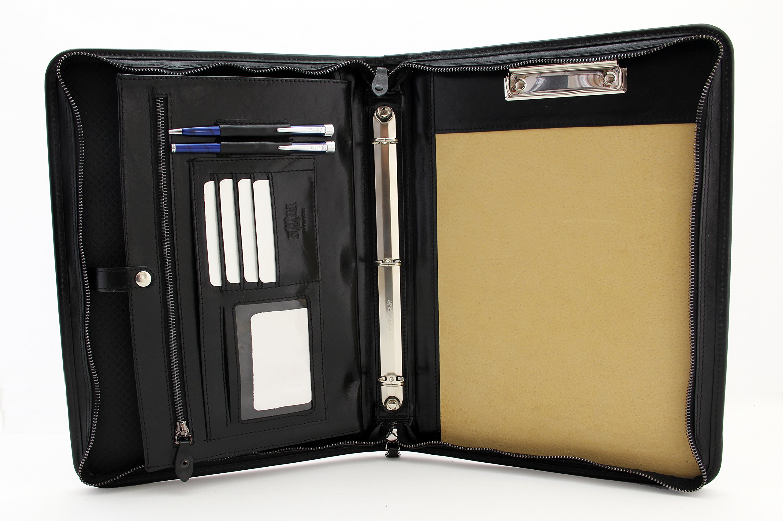 Noda Executive Leather Padfolio 3 raccoglitore ad anelli Professional Business portfolio W/chiusura