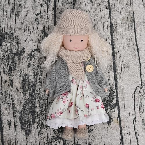 Miniatura 3 de LIANGLIDE Waldorf - Muñeca de peluche Waldorf Astoria hecha a mano con ropa, linda figura de BJD para niñas, muñeca suave, linda muñeca de felpa