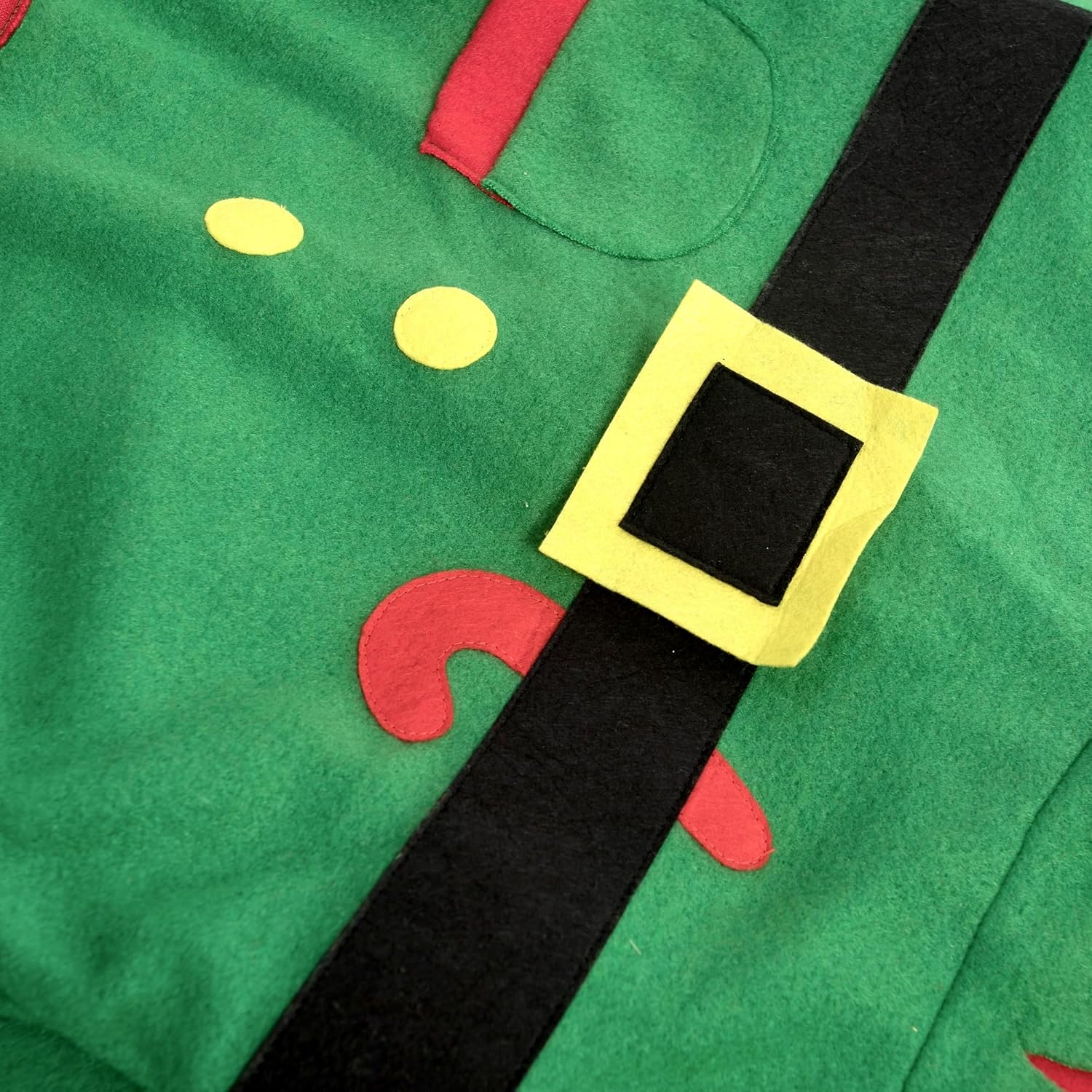 IKALI Kids Christmas Santa Elf Costume, Xmas Jumpsuit with Hat Fancy Dress Outfit for Boys 3-10 Years - Image 3