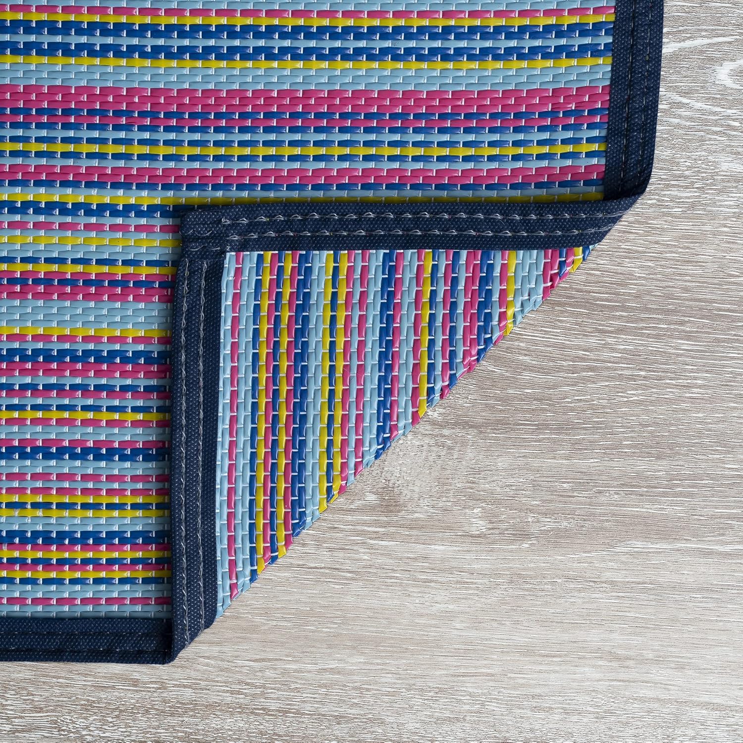 Tayse Reversible Plastic Straw, Water Resistant Outdoor Rug 6x9 - Modern Outdoor Patio Rug, Also for Deck, Porch, Camp, Camping, Entryway, RV - Waterproof Outside Area Rug