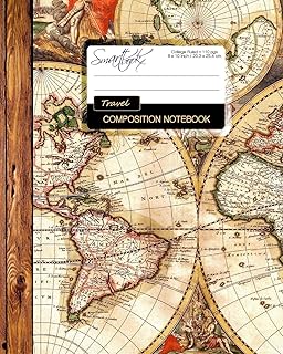 Travel Composition Notebook: Large College Ruled Writer’s Notebook [ Perfect Bound * 8 x 10 inch ] (Composition Books - Travel & World Cultures)