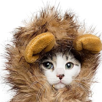 Amazon ペット用品 犬 猫 かぶりもの ライオンたてがみ かつら ペット帽子 着ぐるみ 超可愛い 高品質な毛 ソフト 安全 快適 ペット 仮装ウィッグ 着脱簡単 コスプレグッズ コスチューム ライオン イホルダー 帽子 通販